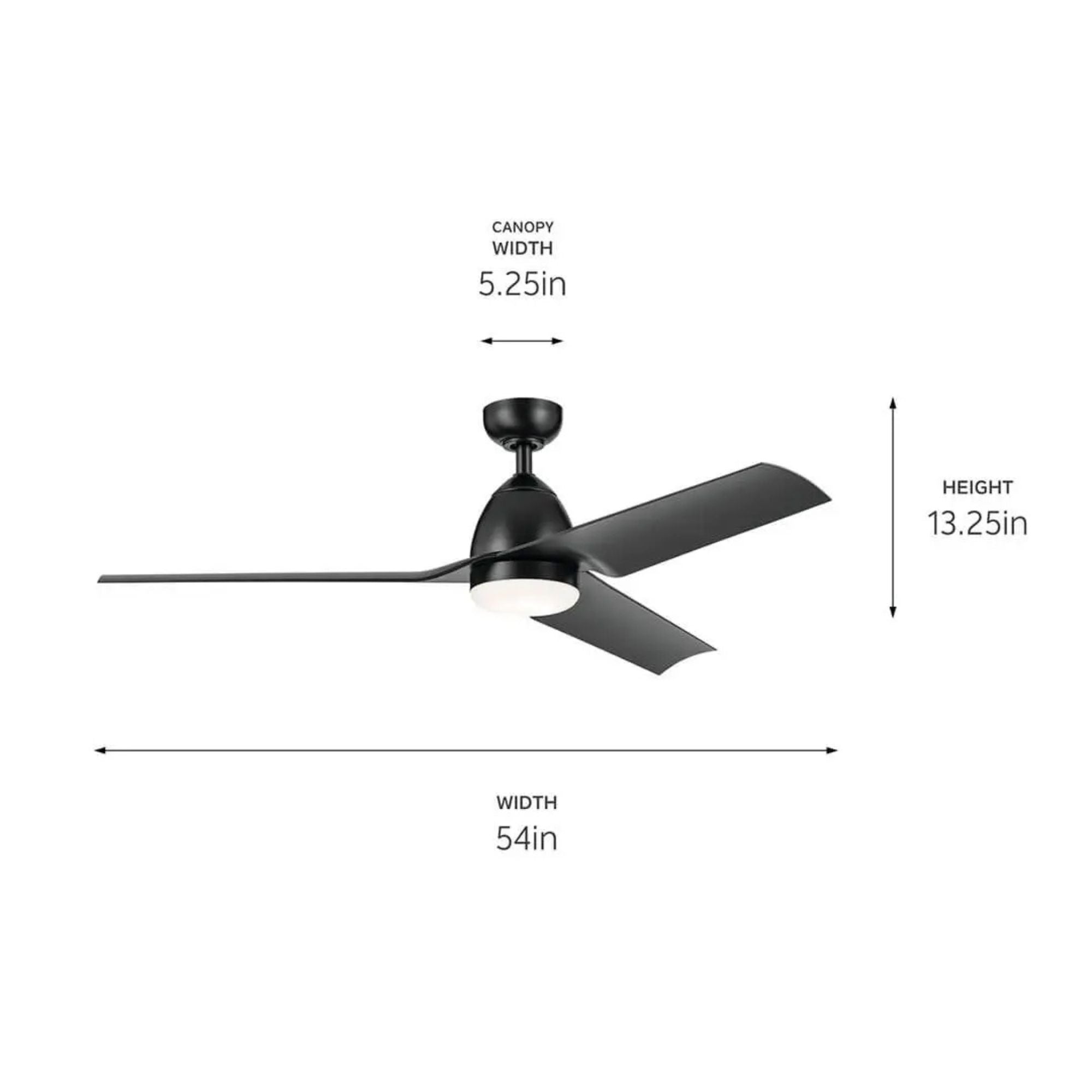 Fit 54" Satin Black Wet Rated LED Ceiling Fan