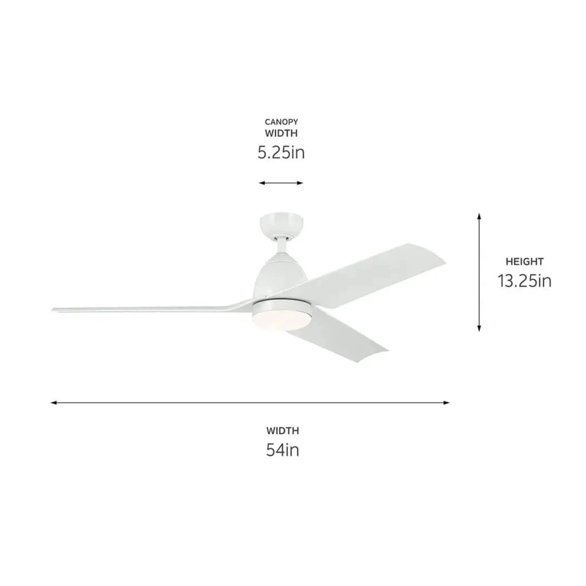 Fit 54" White Wet Rated LED Ceiling Fan