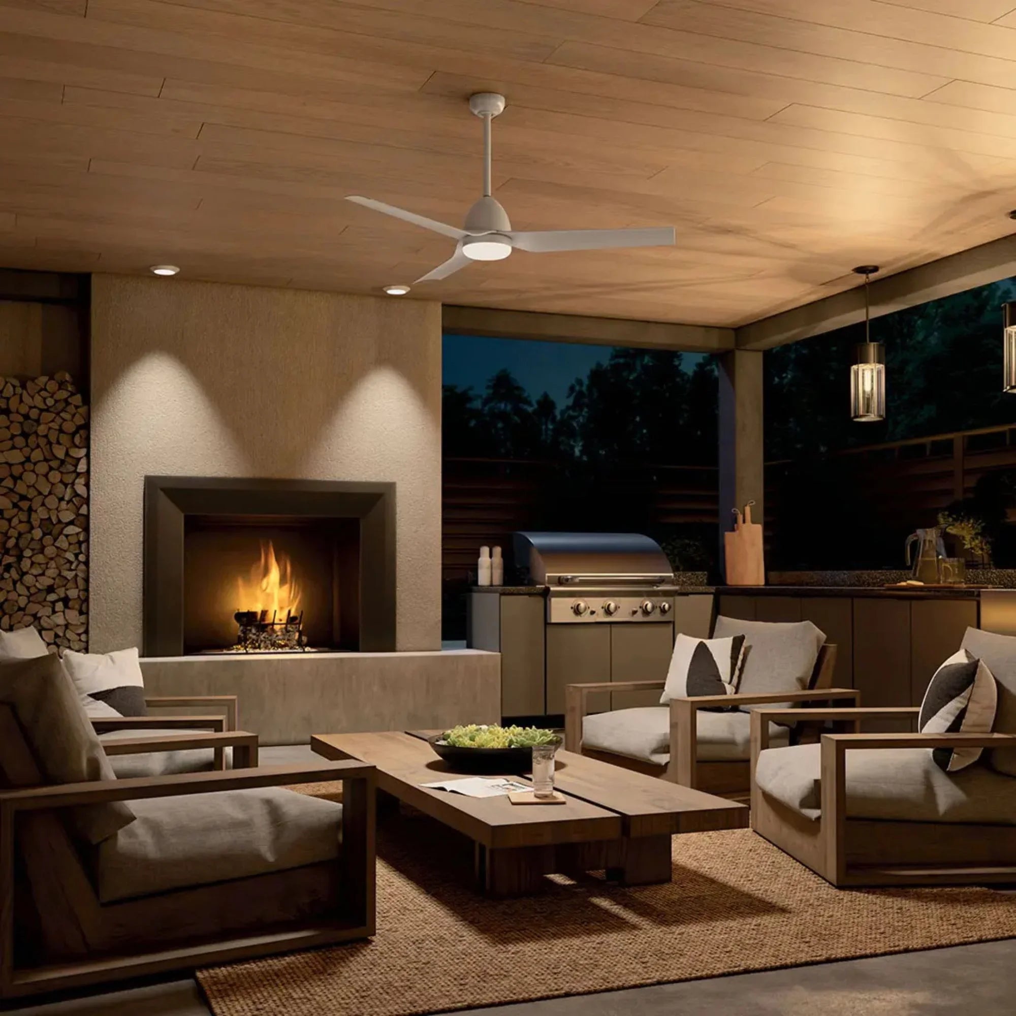 Fit 54" White Wet Rated LED Ceiling Fan