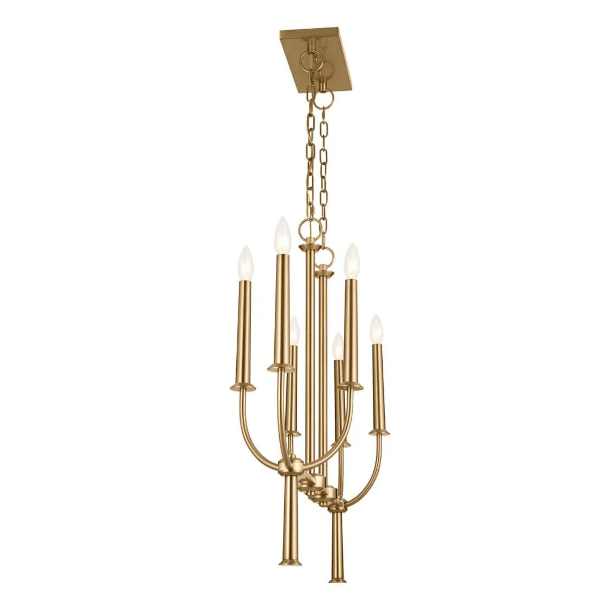 Kichler Lighting - Florence 40" 6-Light Linear Chandelier, Brushed Natural Brass Finish | Bees Lighting
