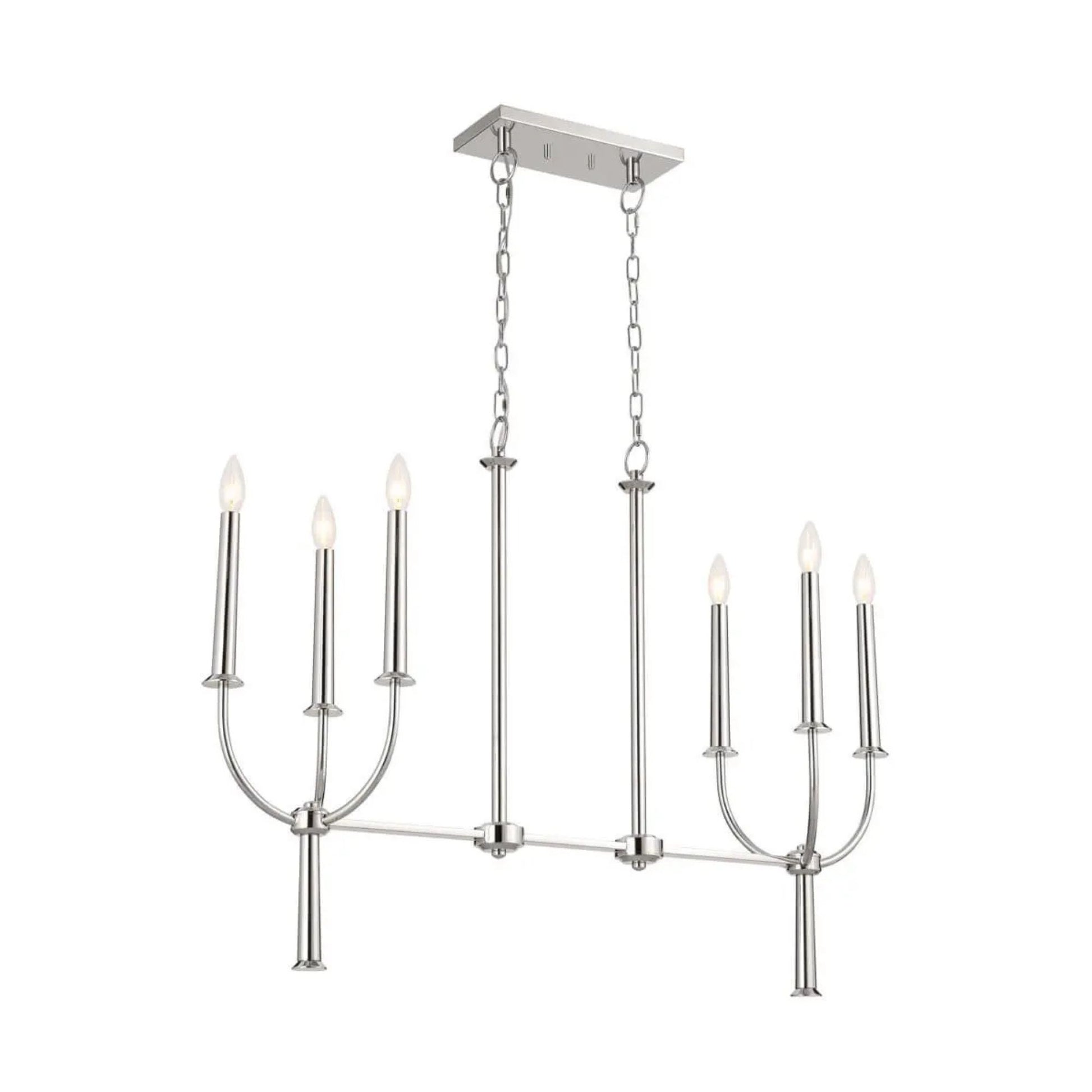 Kichler Lighting - Florence 40" 6-Light Linear Chandelier, Polished Nickel Finish | Bees Lighting