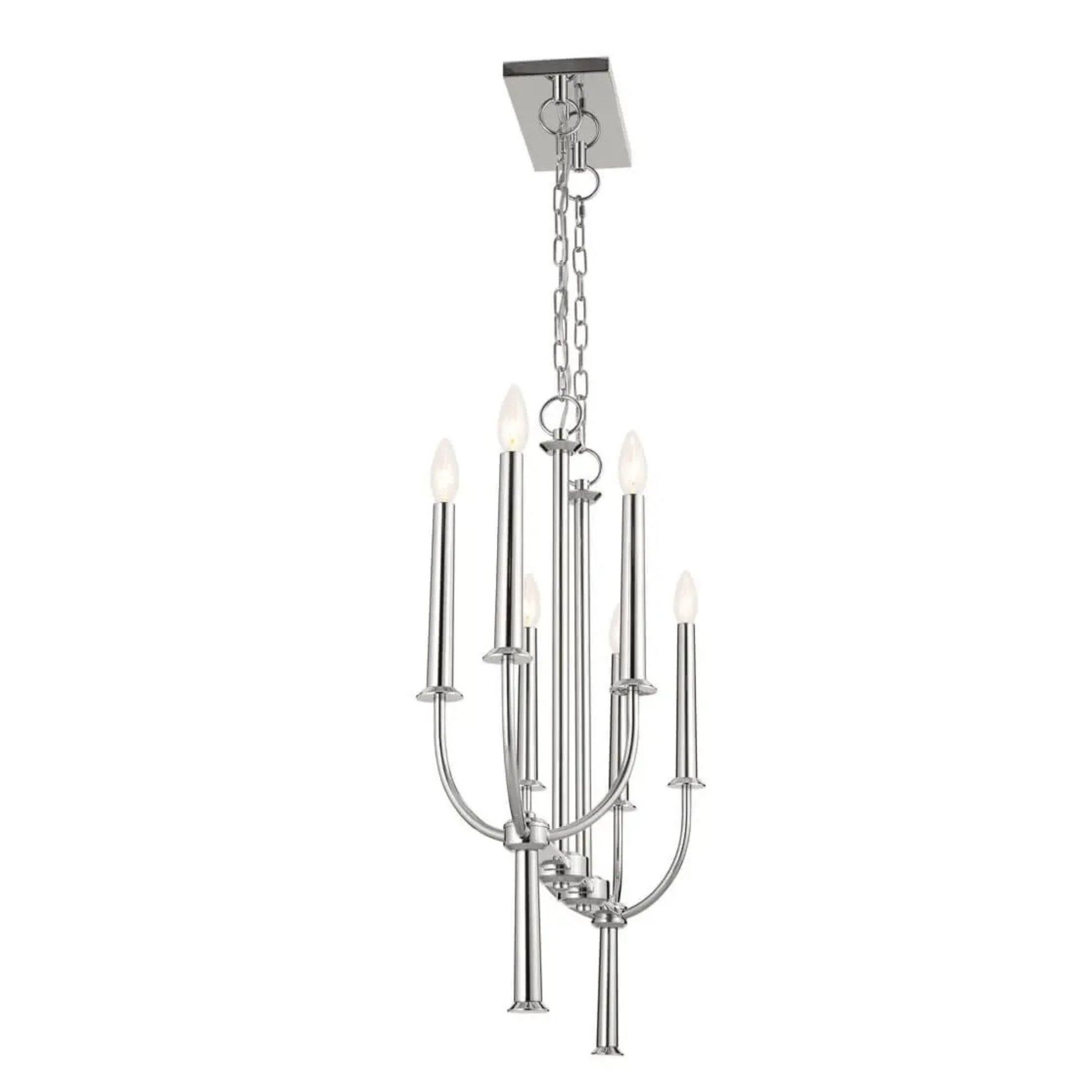 Kichler Lighting - Florence 40" 6-Light Linear Chandelier, Polished Nickel Finish | Bees Lighting