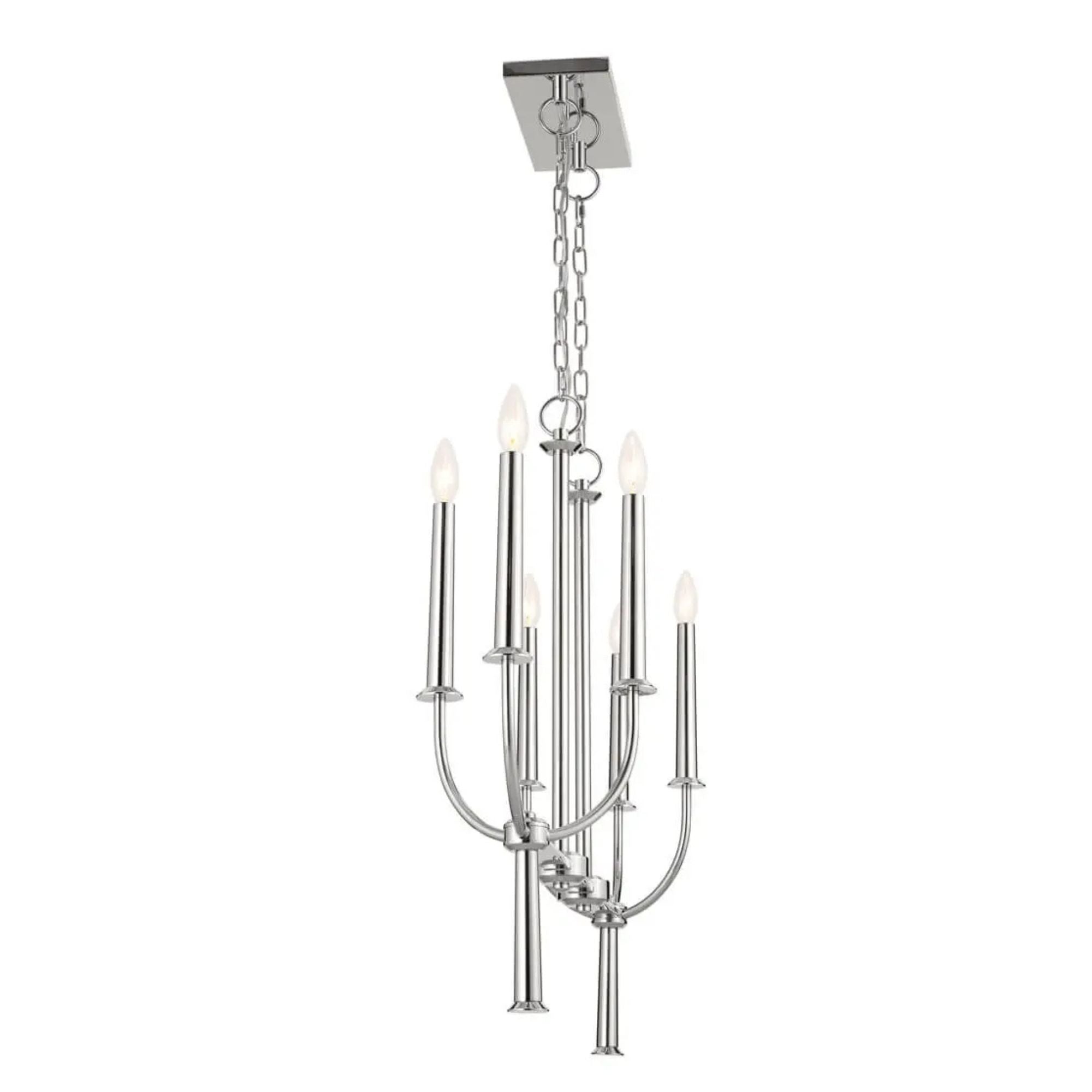 Kichler Lighting - Florence 40" 6-Light Linear Chandelier, Polished Nickel Finish | Bees Lighting
