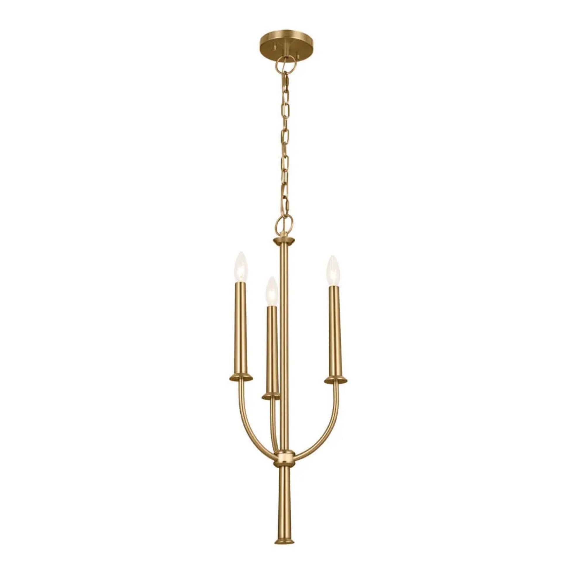 Kichler Lighting - Florence 11" 3-Light Mini Chandelier, Brushed Natural Brass Finish | Bees Lighting