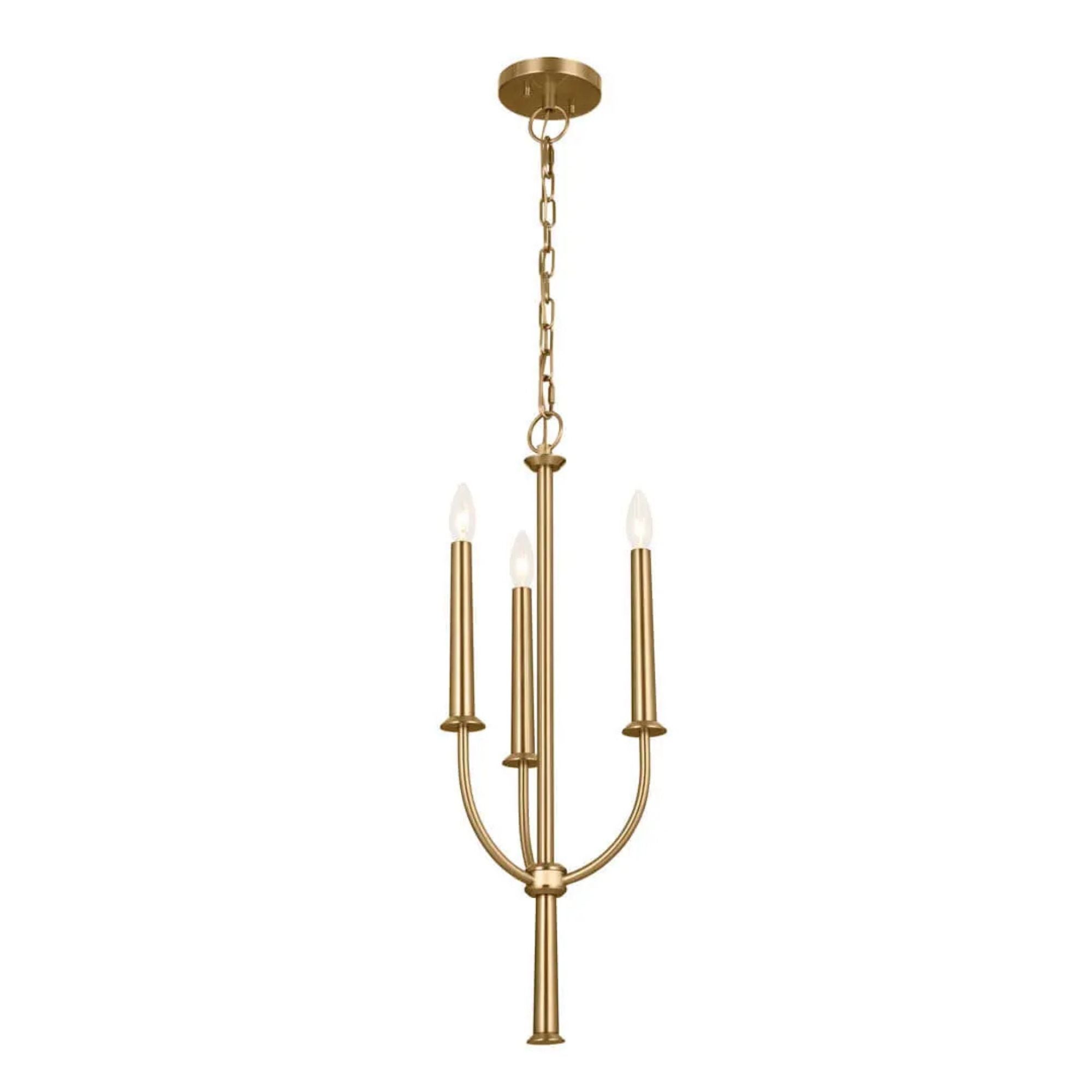 Kichler Lighting - Florence 11" 3-Light Mini Chandelier, Brushed Natural Brass Finish | Bees Lighting