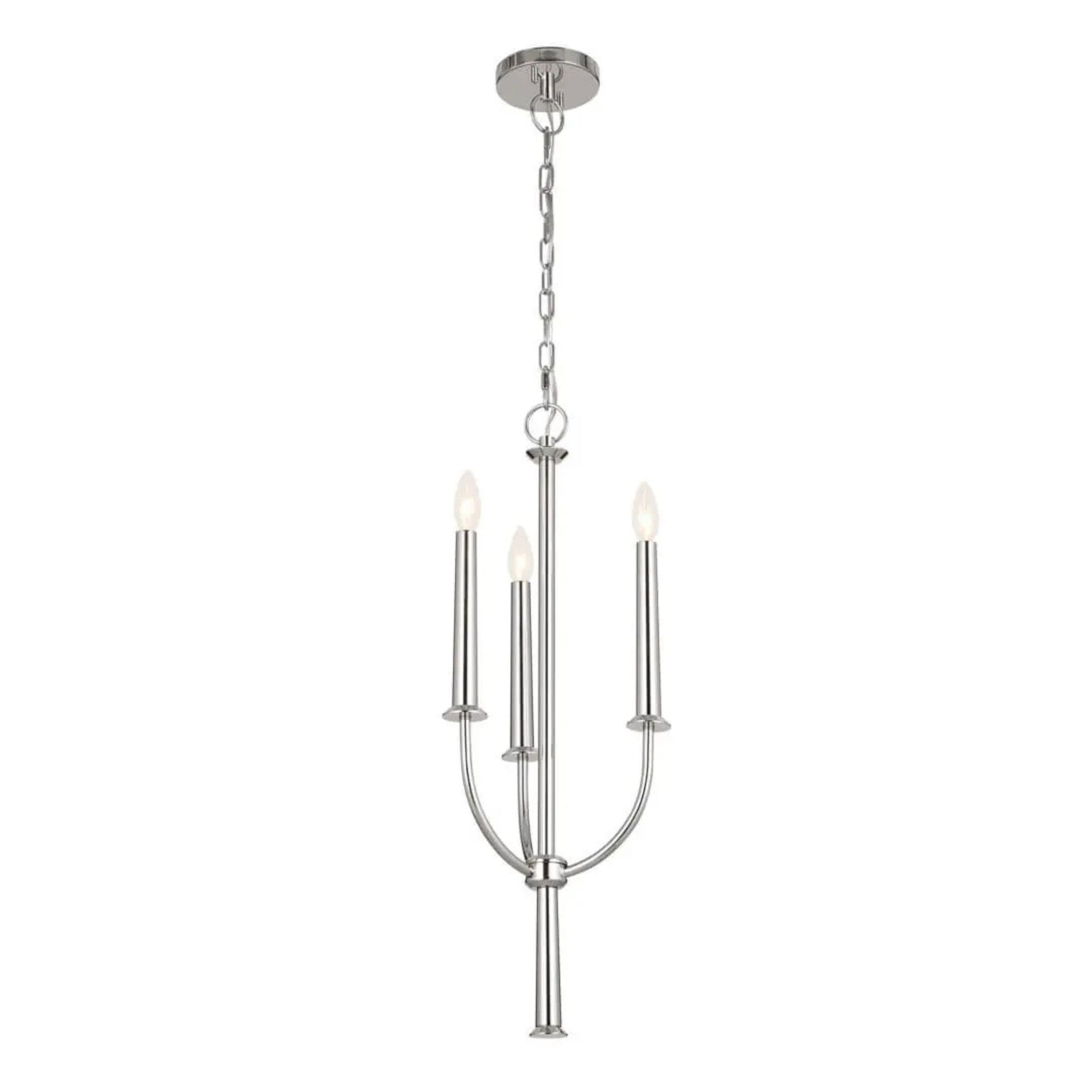 Kichler Lighting - Florence 11" 3-Light Mini Chandelier, Polished Nickel Finish | Bees Lighting
