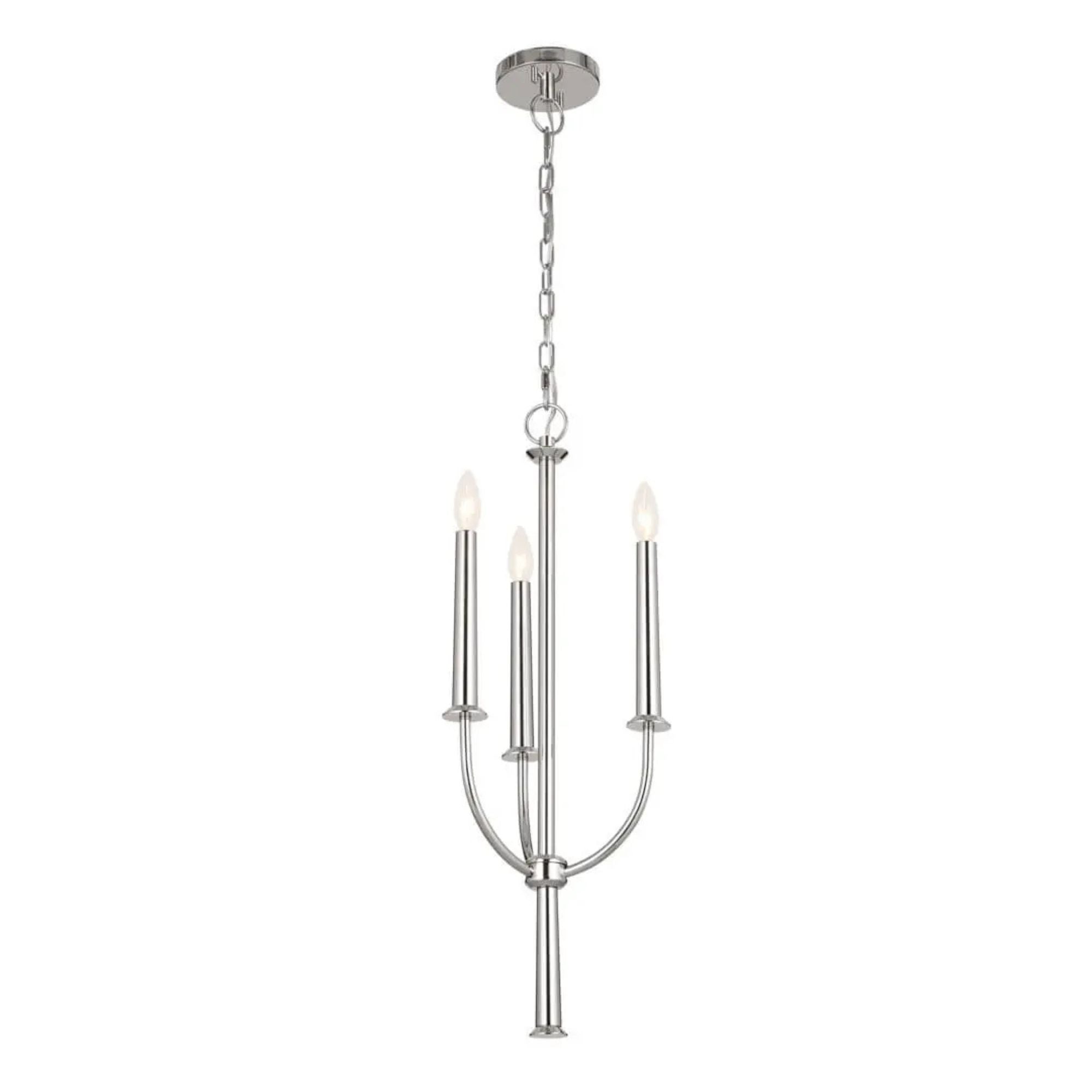 Kichler Lighting - Florence 11" 3-Light Mini Chandelier, Polished Nickel Finish | Bees Lighting