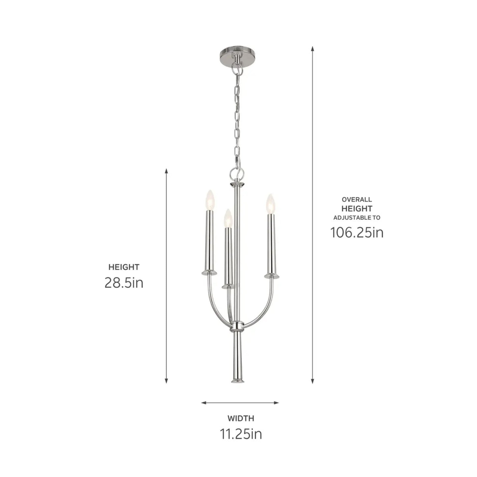 Kichler Lighting - Florence 11" 3-Light Mini Chandelier, Polished Nickel Finish | Bees Lighting