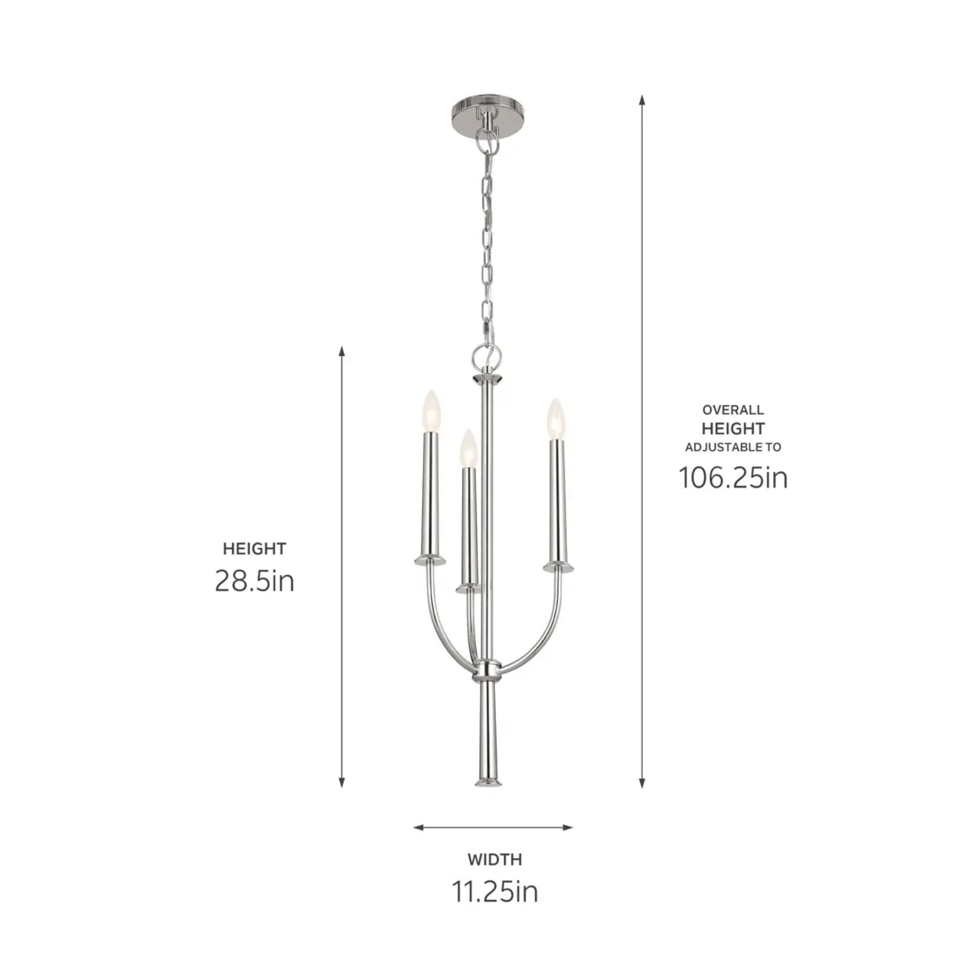 Kichler Lighting - Florence 11" 3-Light Mini Chandelier, Polished Nickel Finish | Bees Lighting