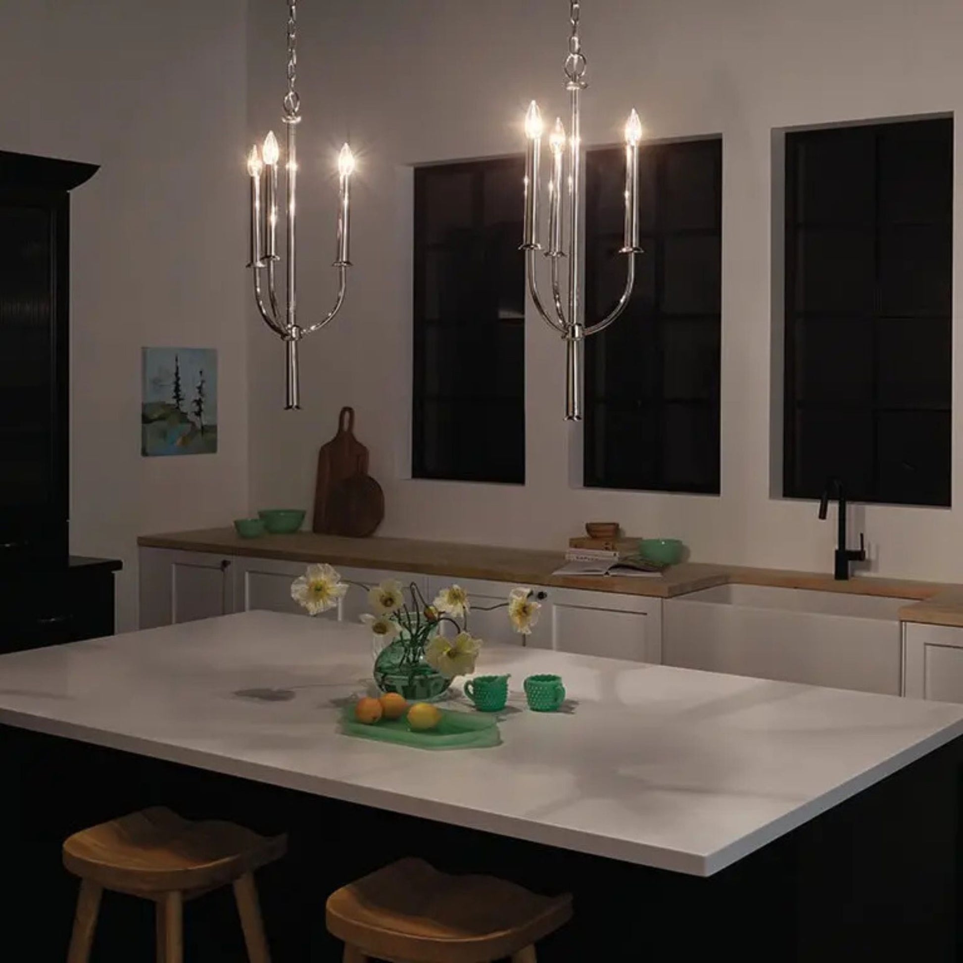 Kichler Lighting - Florence 11" 3-Light Mini Chandelier, Polished Nickel Finish | Bees Lighting