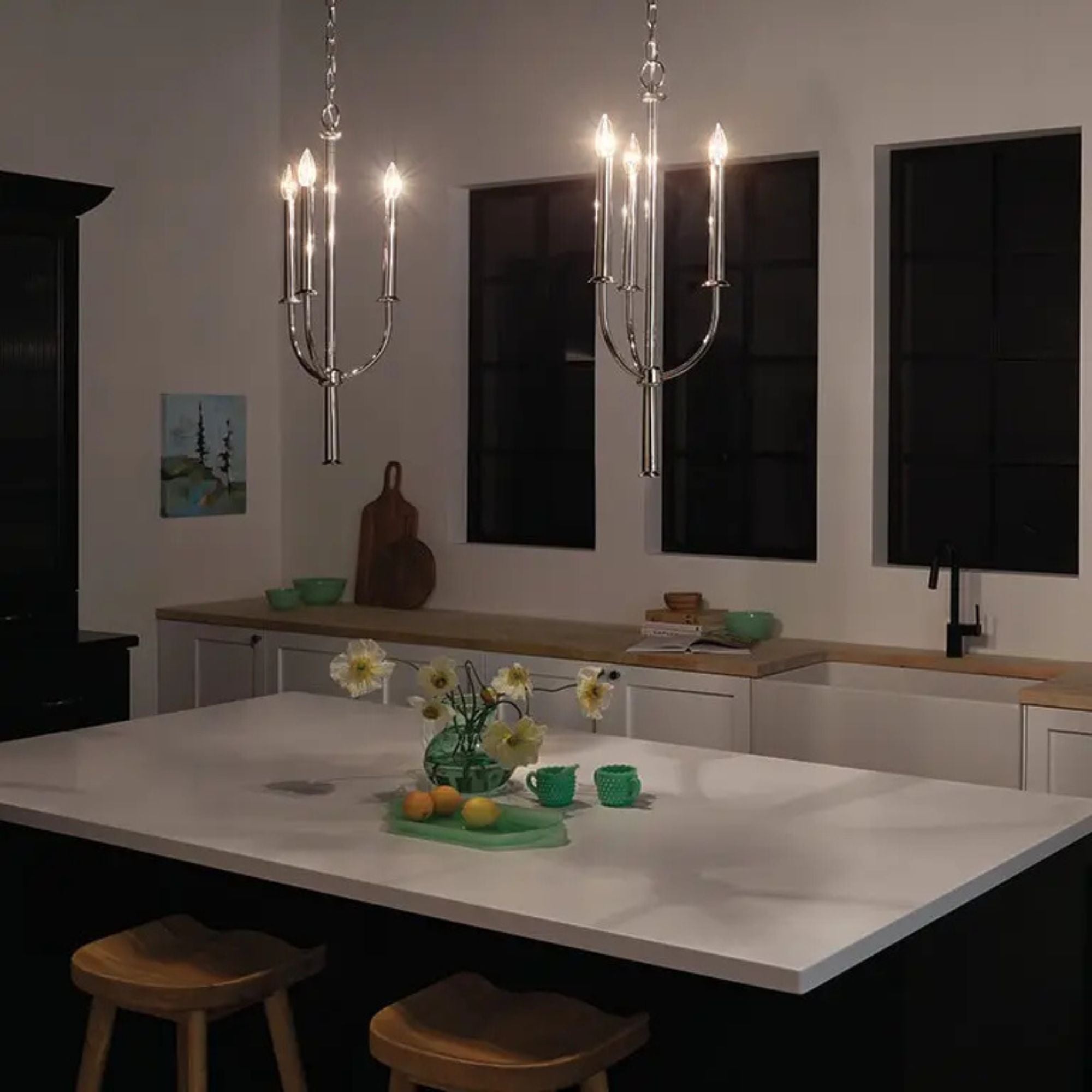 Kichler Lighting - Florence 11" 3-Light Mini Chandelier, Polished Nickel Finish | Bees Lighting