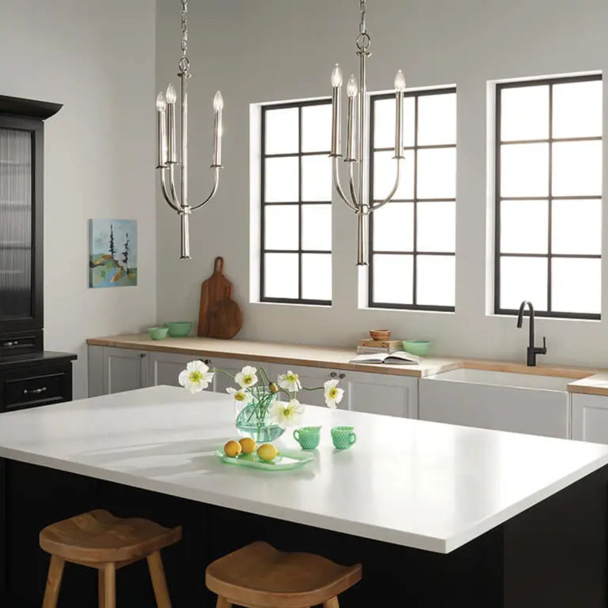 Kichler Lighting - Florence 11" 3-Light Mini Chandelier, Polished Nickel Finish | Bees Lighting