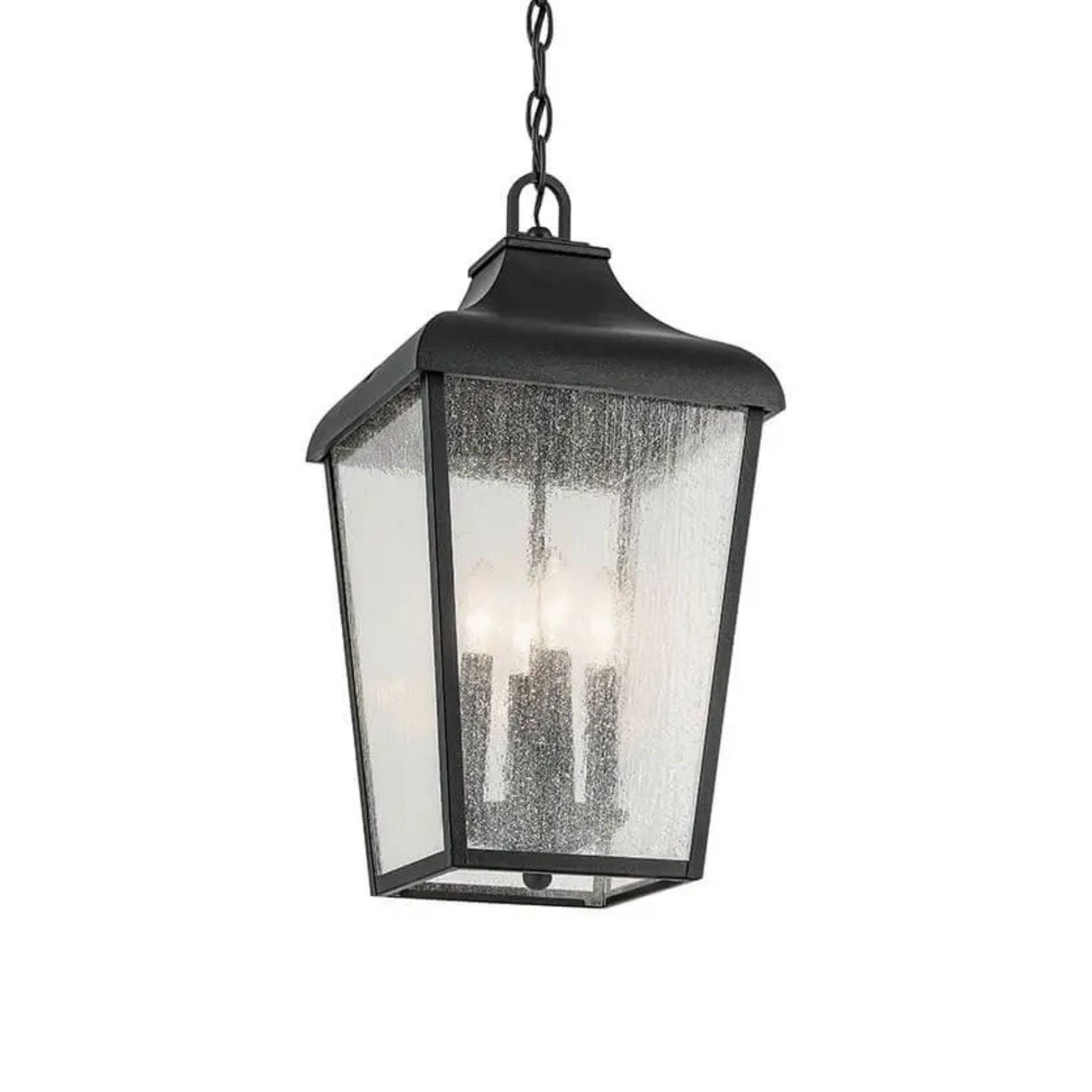 Forestdale 20" 4-Light Outdoor Pendant, Textured Black Finish