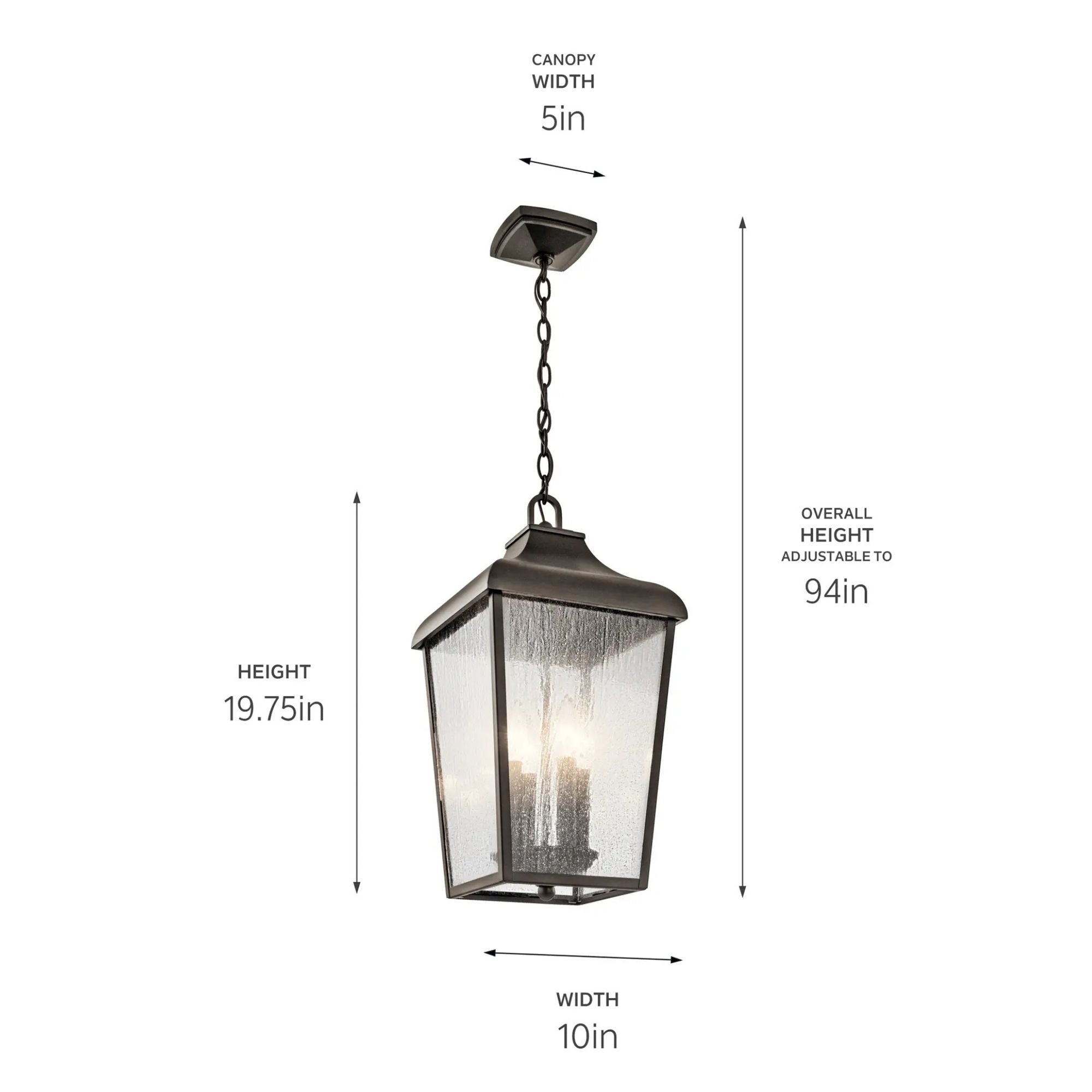 Forestdale 20" 4-Light Outdoor Pendant, Olde Bronze Finish