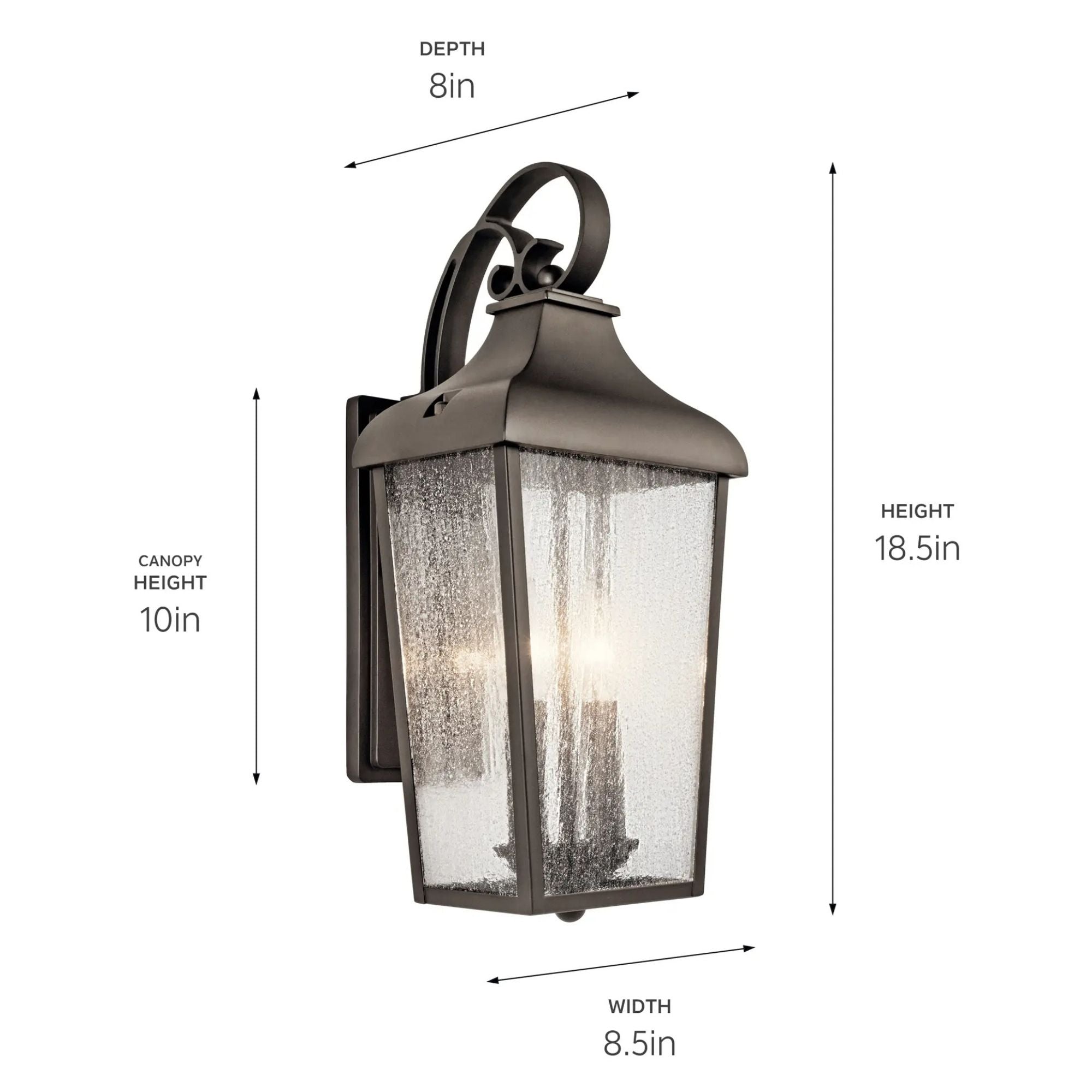 Kichler Lighting - Forestdale 19" 2-Light Outdoor Wall Light, Olde Bronze Finish | Bees Lighting