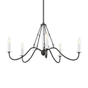 Kichler Freesia 31.25 in. 5-Light Chandelier, Anvil Iron with White Accents