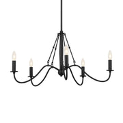 Freesia 31" 5-Light Chandelier, Textured Black Finish