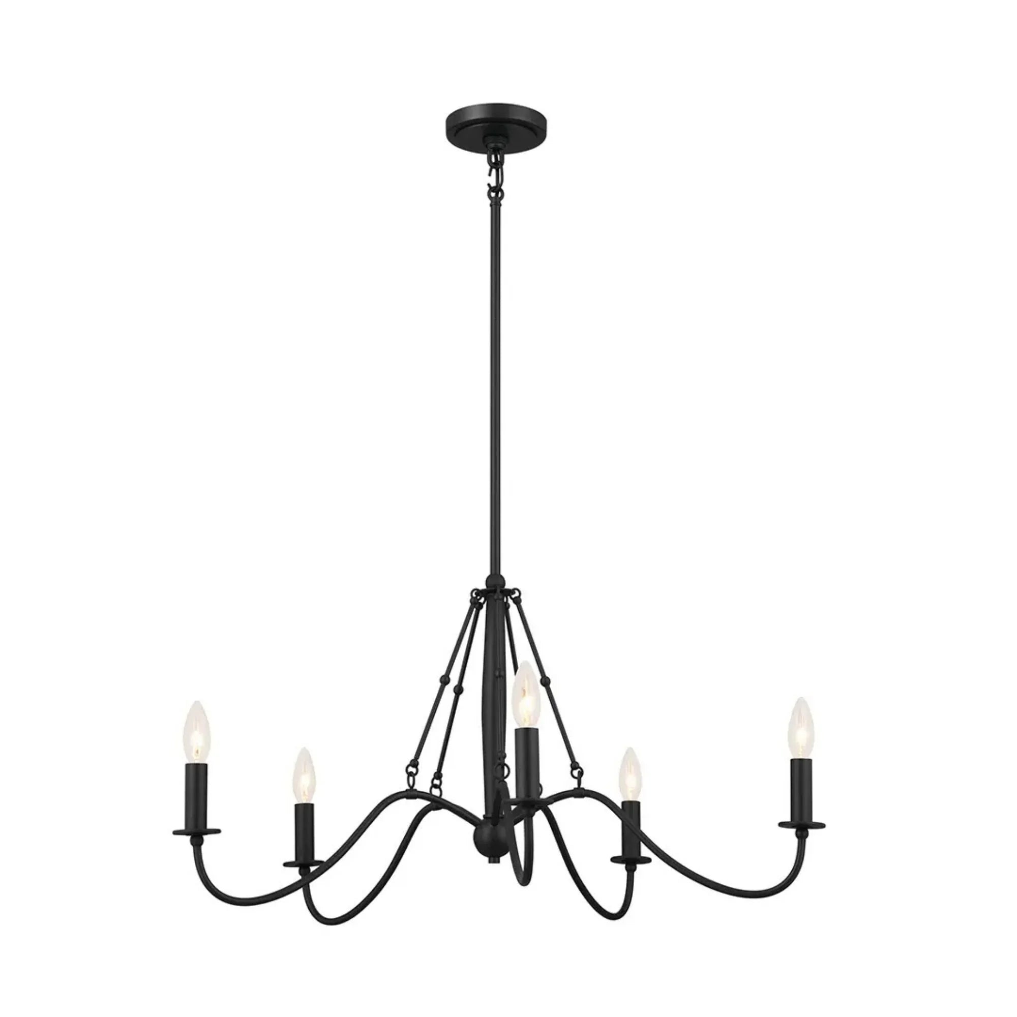 Freesia 31" 5-Light Chandelier, Textured Black Finish