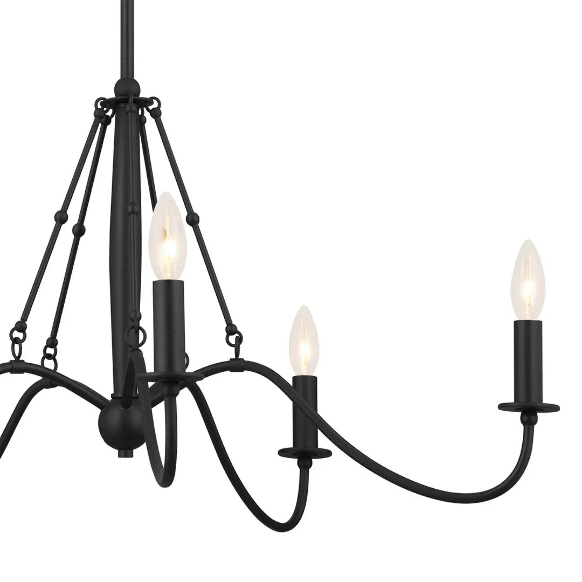 Freesia 31" 5-Light Chandelier, Textured Black Finish