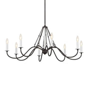 Kichler Freesia 38 in. 8-Light Chandelier, Anvil Iron with White Accents