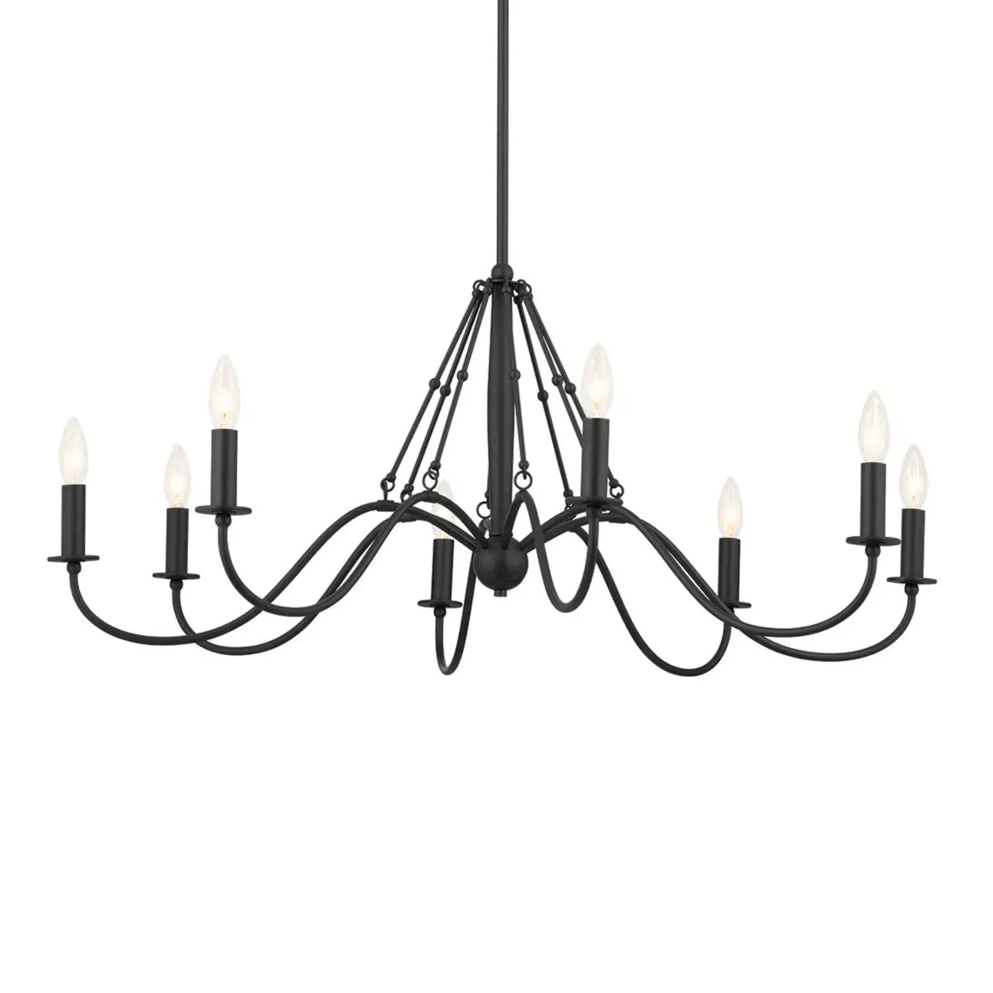 Kichler Freesia 38 in. 8-Light Chandelier, Textured Black