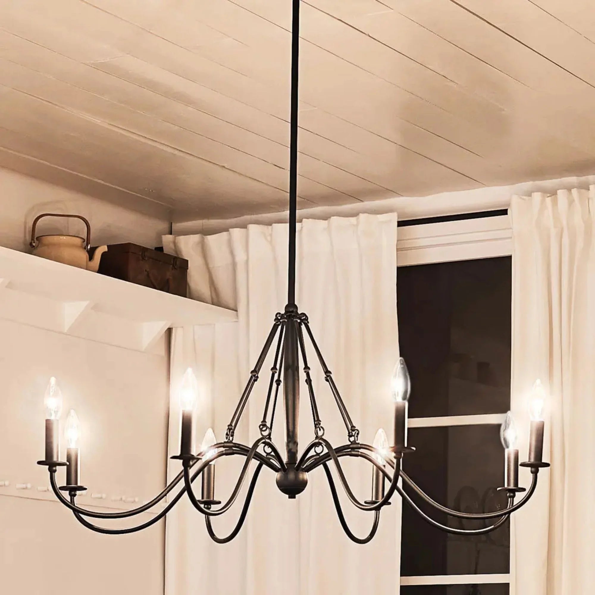 Kichler Freesia 38 in. 8-Light Chandelier, Textured Black
