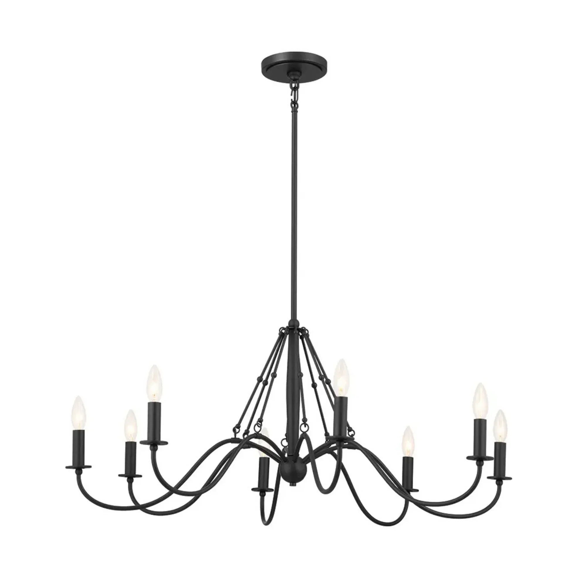Kichler Freesia 38 in. 8-Light Chandelier, Textured Black