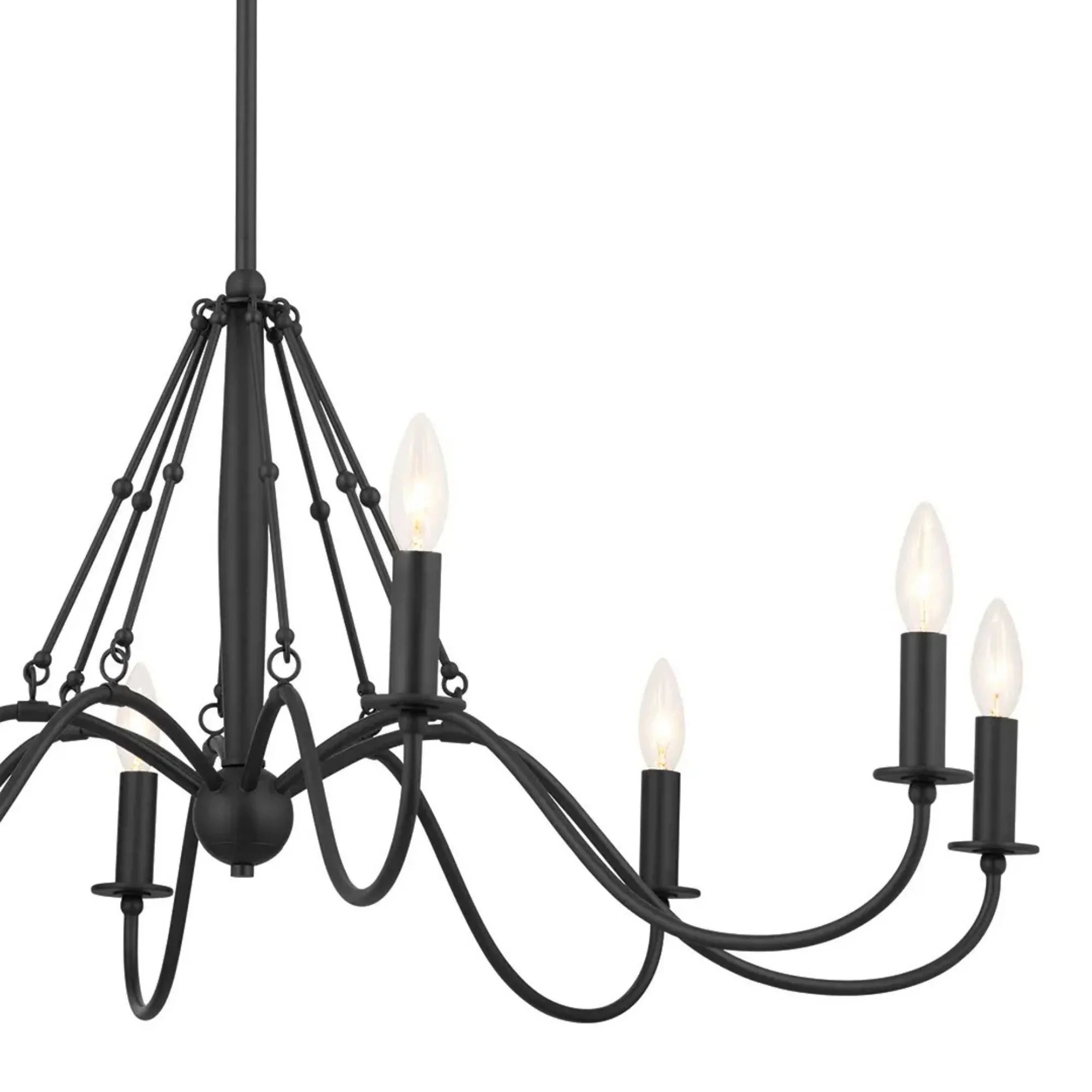 Kichler Freesia 38 in. 8-Light Chandelier, Textured Black