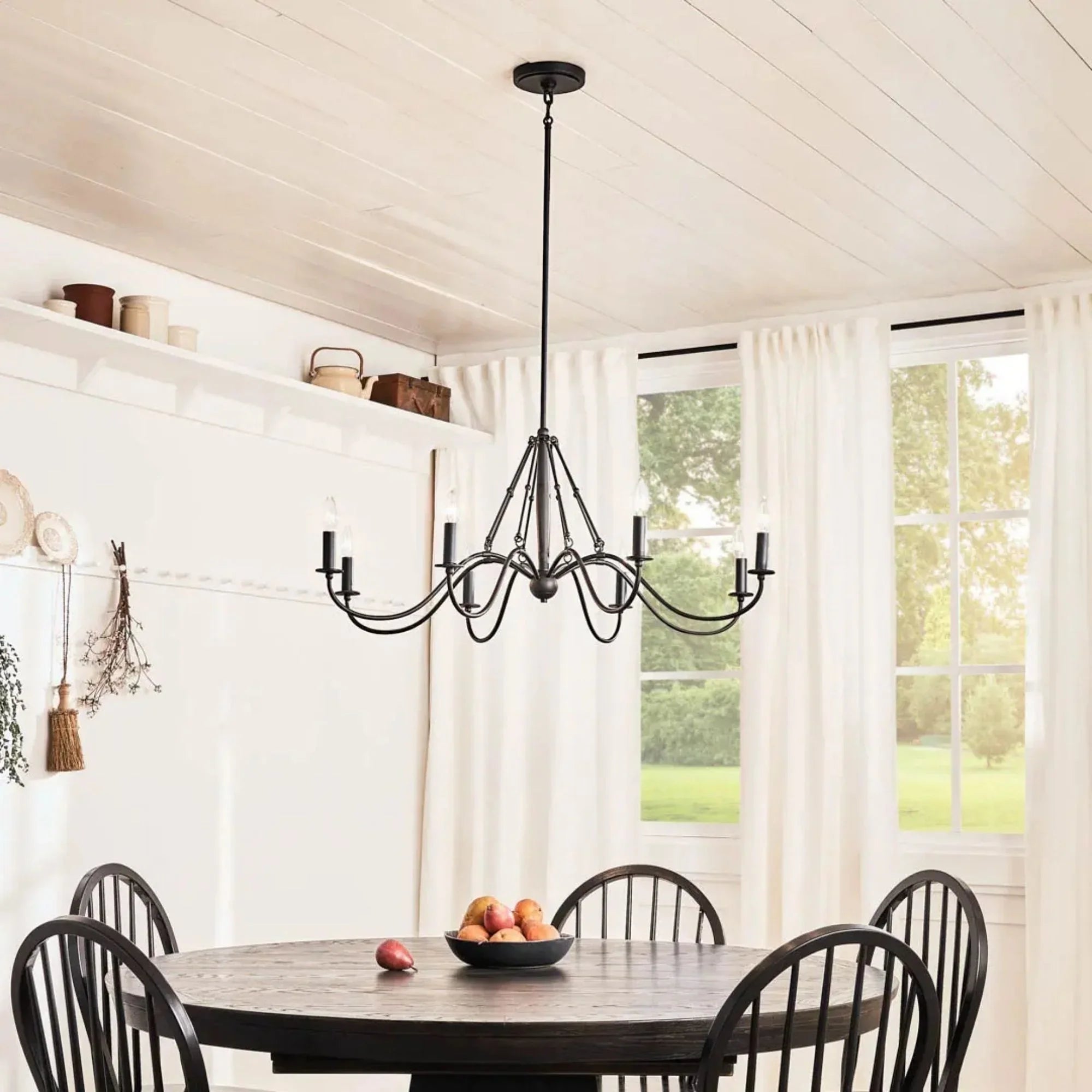 Kichler Freesia 38 in. 8-Light Chandelier, Textured Black