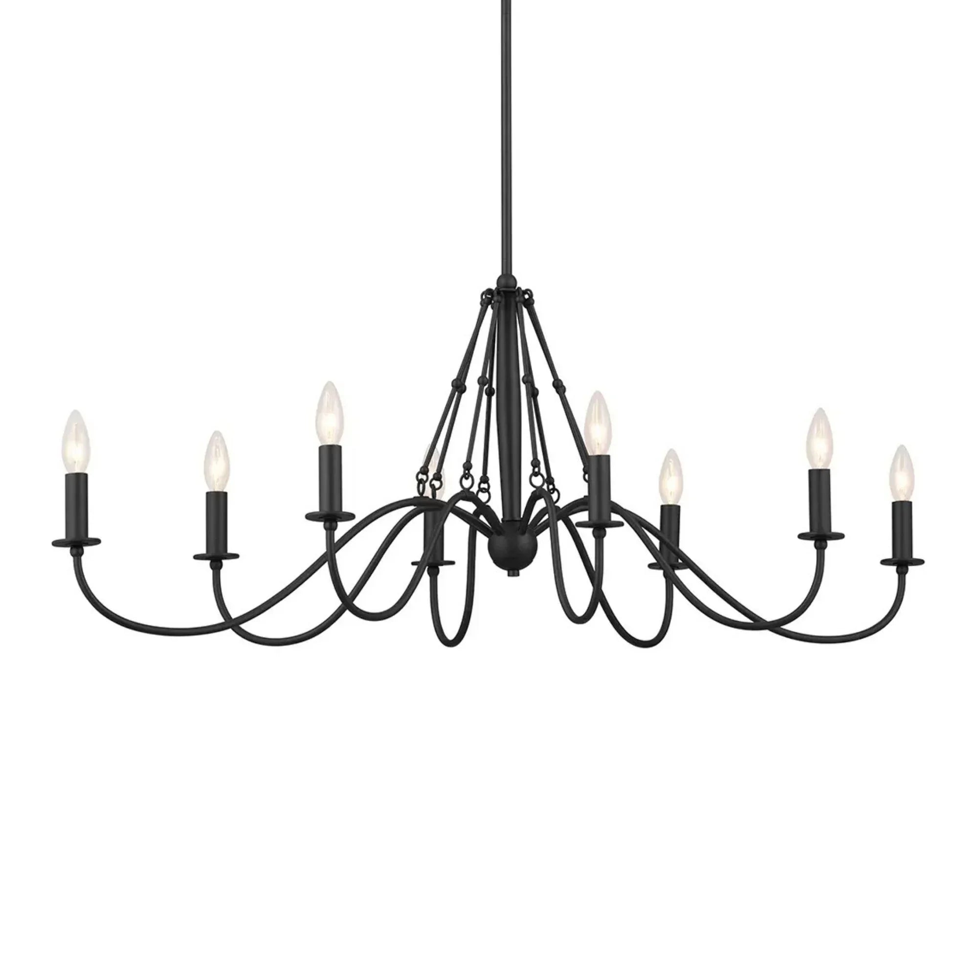 Kichler Freesia 44.5 in. 8-Light Oval Chandelier, Textured Black