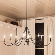 Kichler Freesia 44.5 in. 8-Light Oval Chandelier, Textured Black