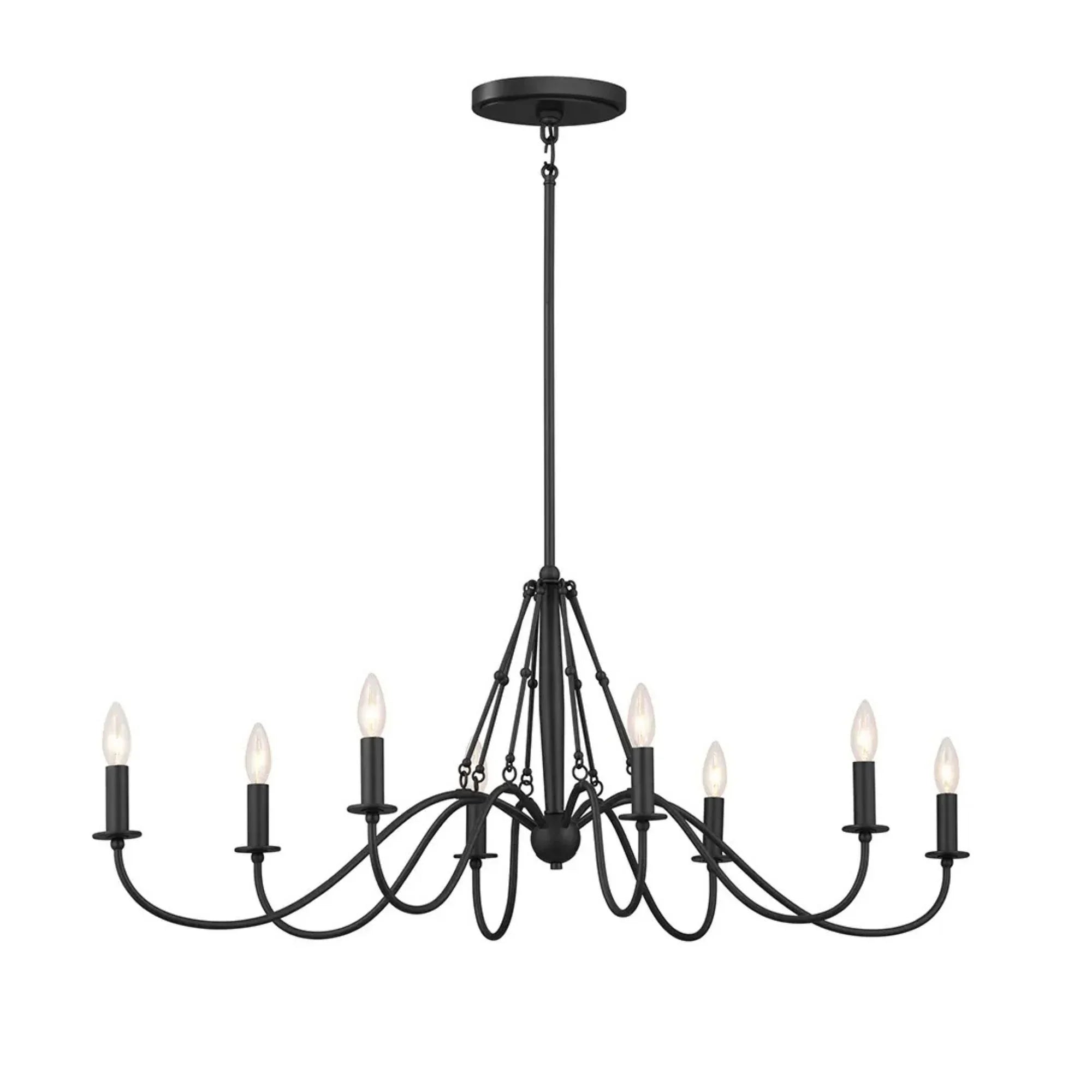 Kichler Freesia 44.5 in. 8-Light Oval Chandelier, Textured Black
