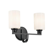 Kichler Lighting - Gioe 14" 2-Light Bath Vanity Light, Black Finish Etched Glass | Bees Lighting