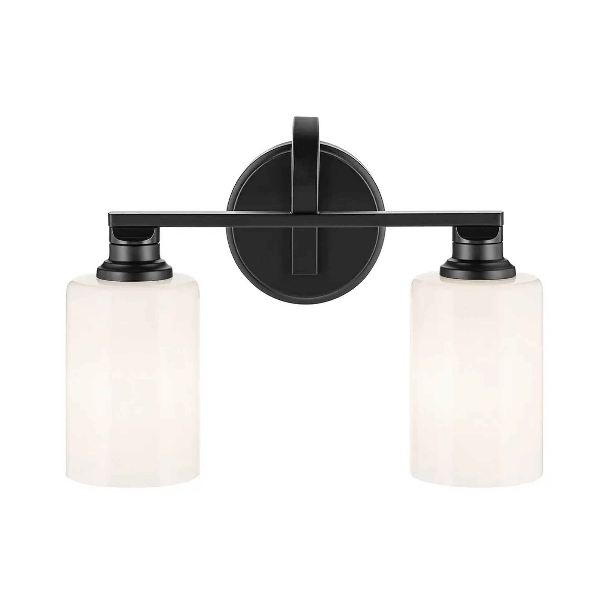 Kichler Lighting - Gioe 14" 2-Light Bath Vanity Light, Black Finish Etched Glass | Bees Lighting