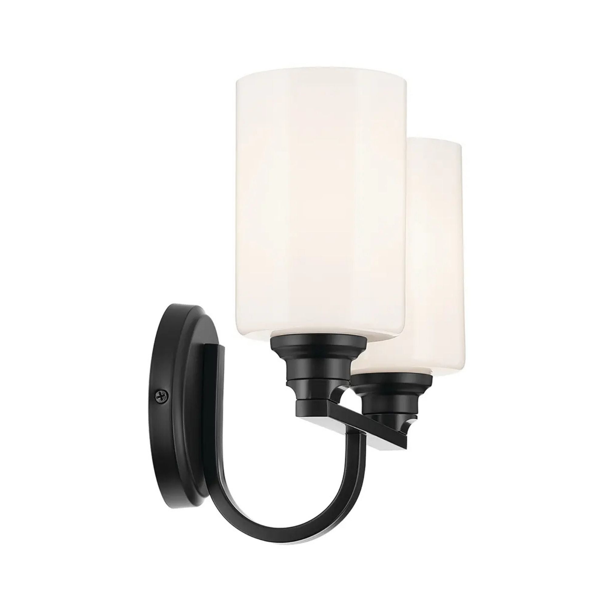Kichler Lighting - Gioe 14" 2-Light Bath Vanity Light, Black Finish Etched Glass | Bees Lighting