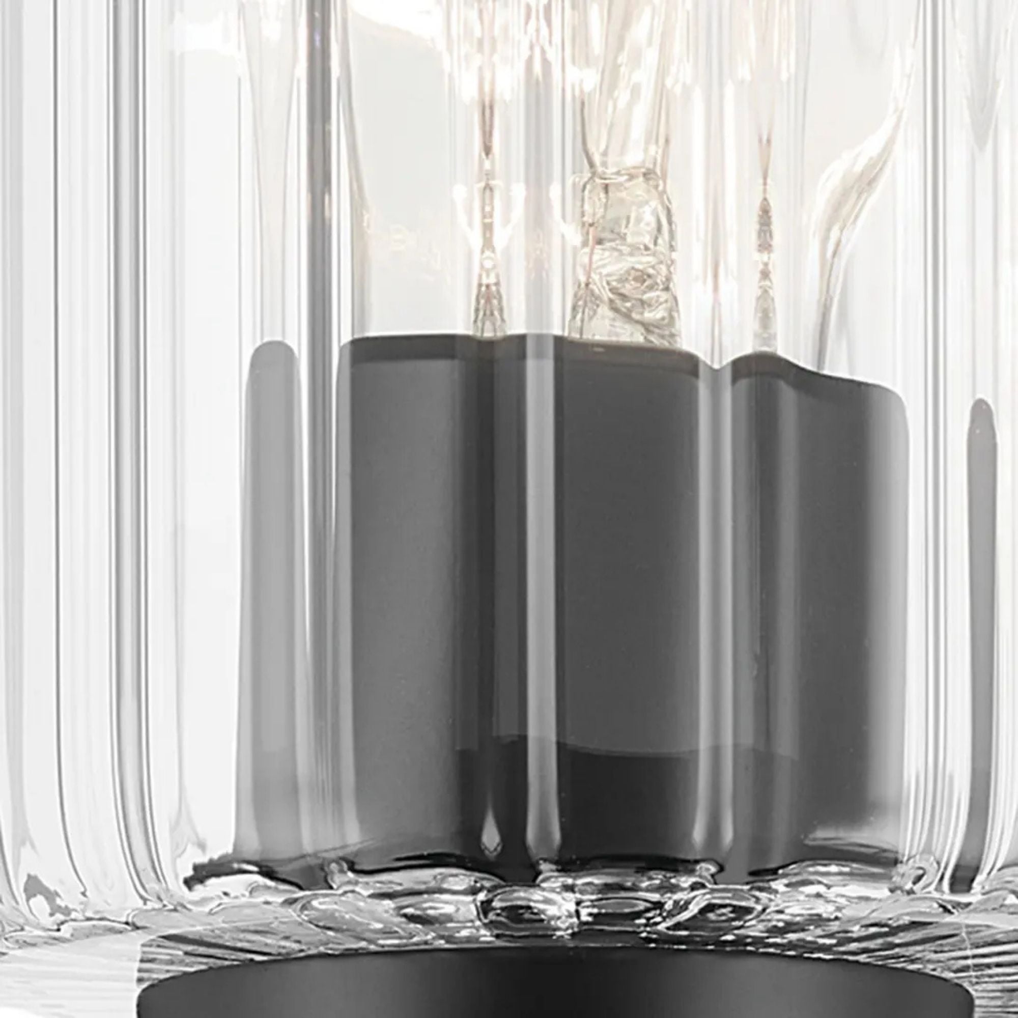 Kichler Lighting - Gioe 14" 2-Light Bath Vanity Light, Black Finish Fluted Glass | Bees Lighting