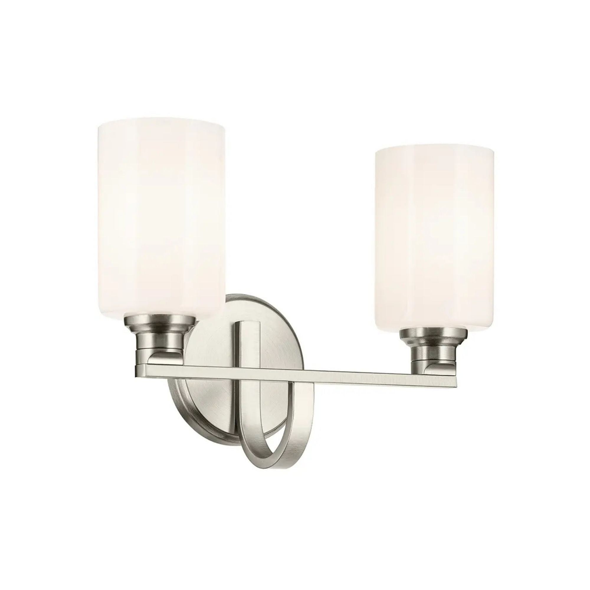 Gioe 14" 2-Light Bath Vanity Light, Chrome Finish Etched Glass