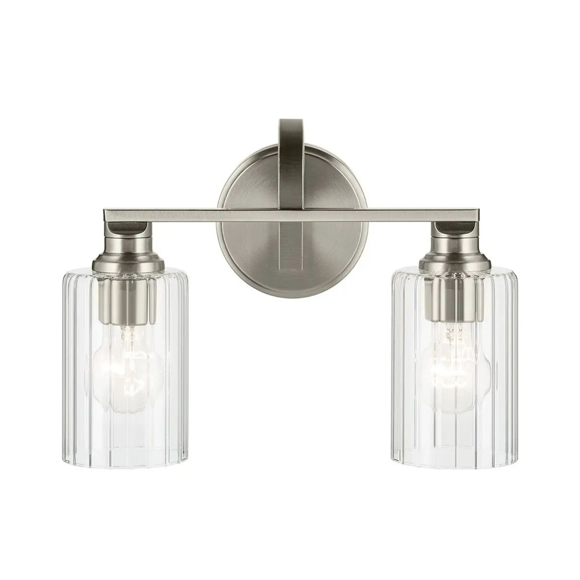 Kichler Lighting - Gioe 14" 2-Light Bath Vanity Light, Chrome Finish Fluted Glass | Bees Lighting