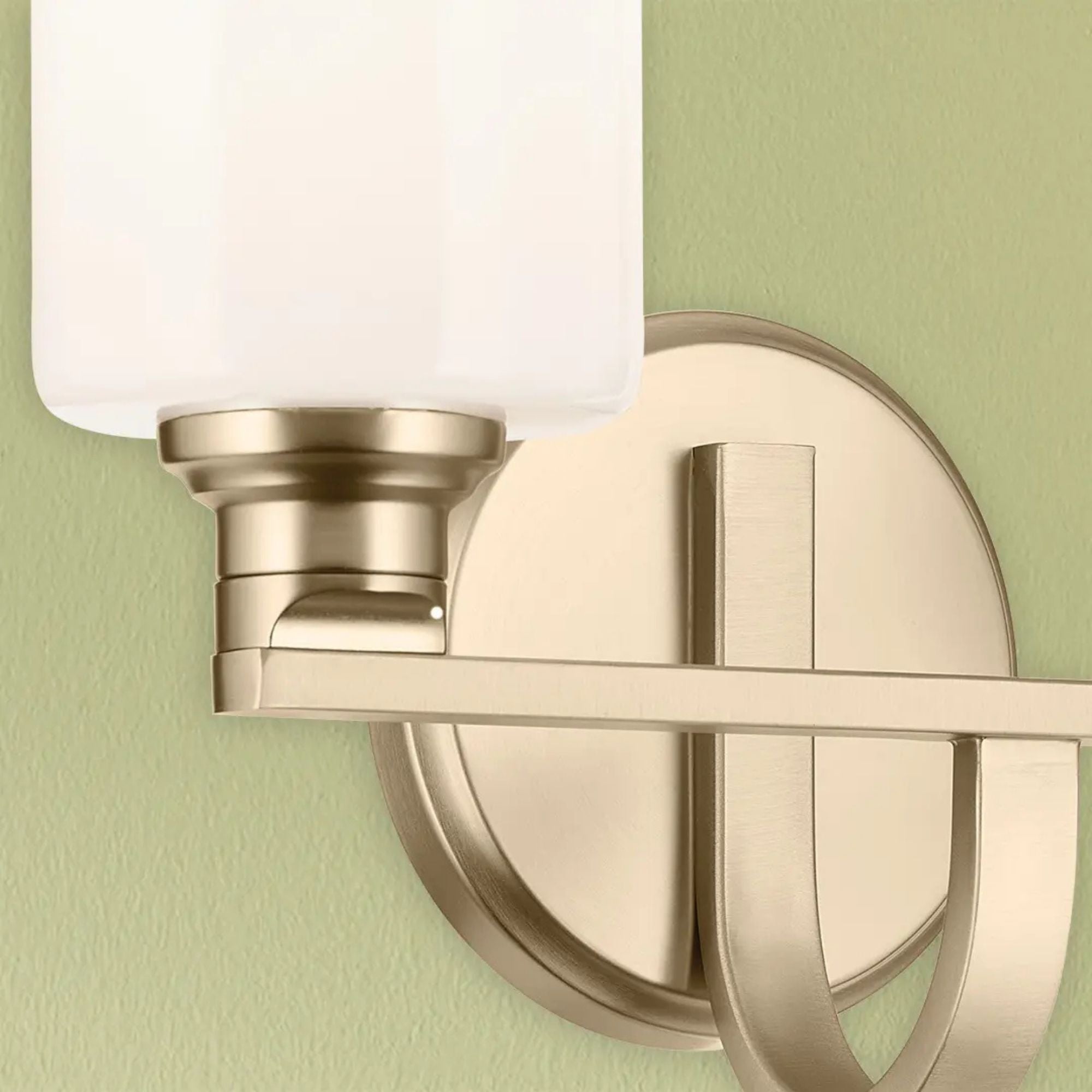 Gioe 14" 2-Light Bath Vanity Light, Champagne Bronze Finish Etched Glass