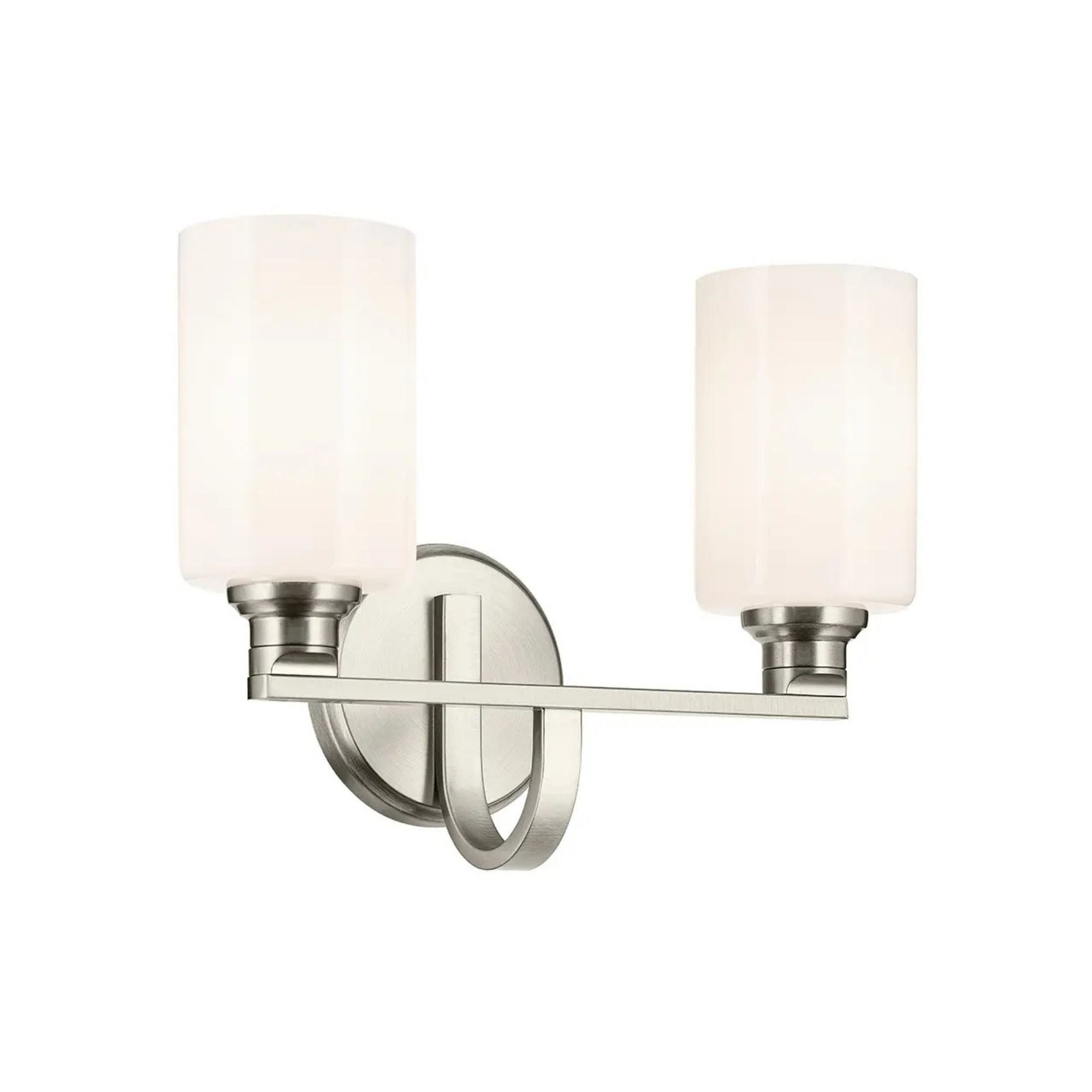 Gioe 14" 2-Light Bath Vanity Light, Brushed Nickel Finish Etched Glass