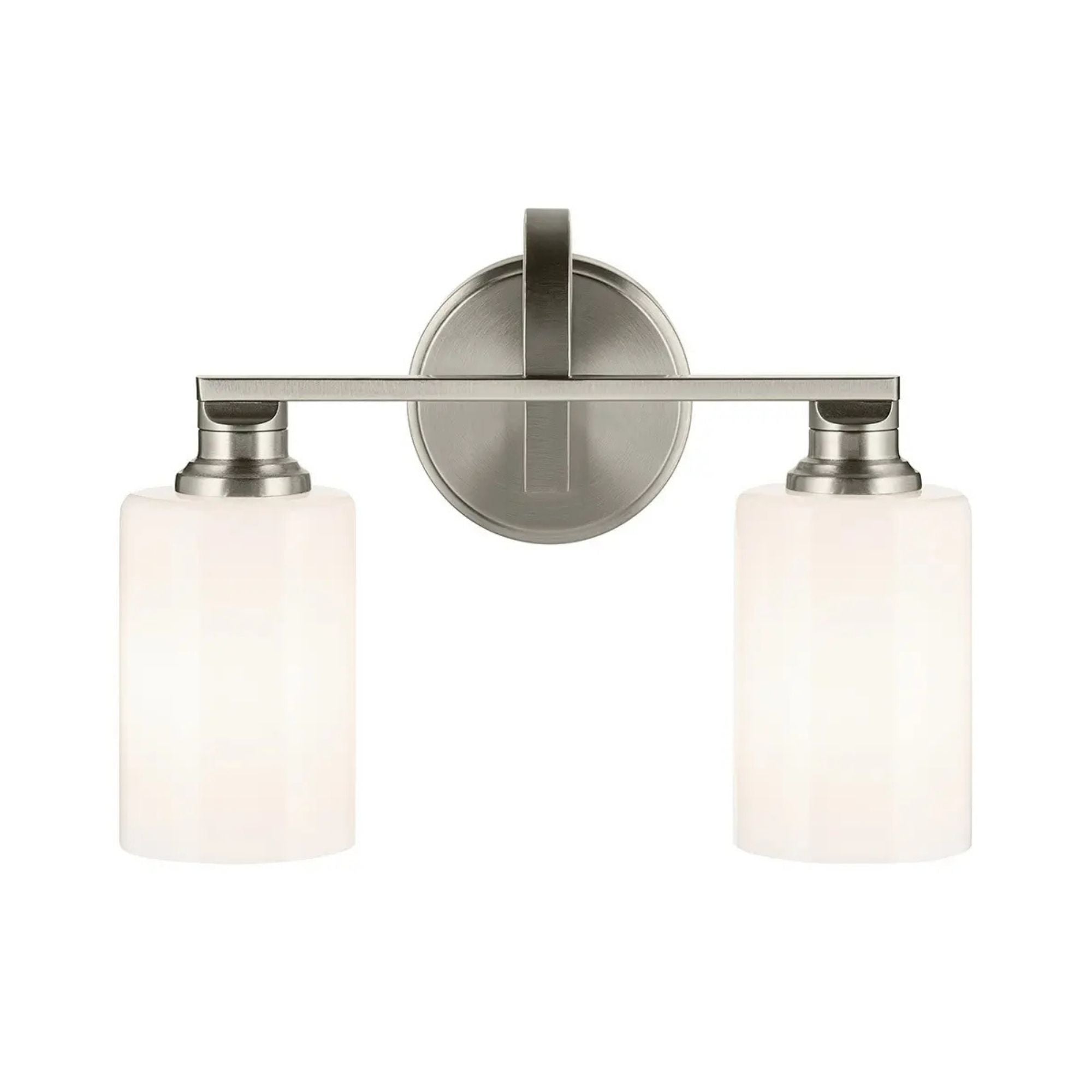 Gioe 14" 2-Light Bath Vanity Light, Brushed Nickel Finish Etched Glass