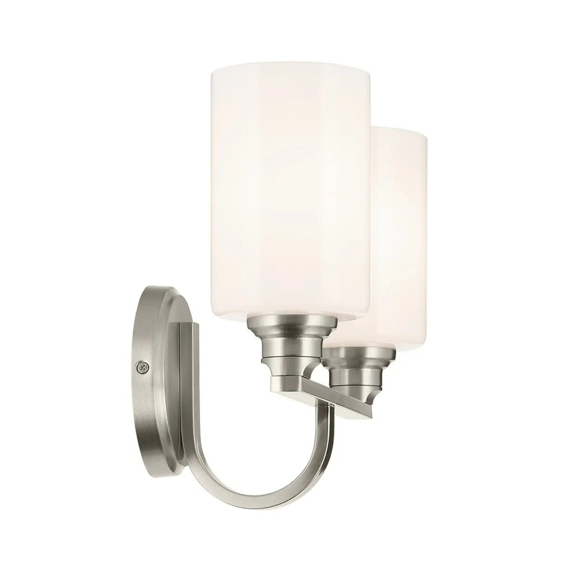 Gioe 14" 2-Light Bath Vanity Light, Brushed Nickel Finish Etched Glass