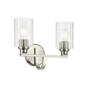 Kichler Lighting - Gioe 14" 2-Light Bath Vanity Light, Brushed Nickel Finish Fluted Glass | Bees Lighting
