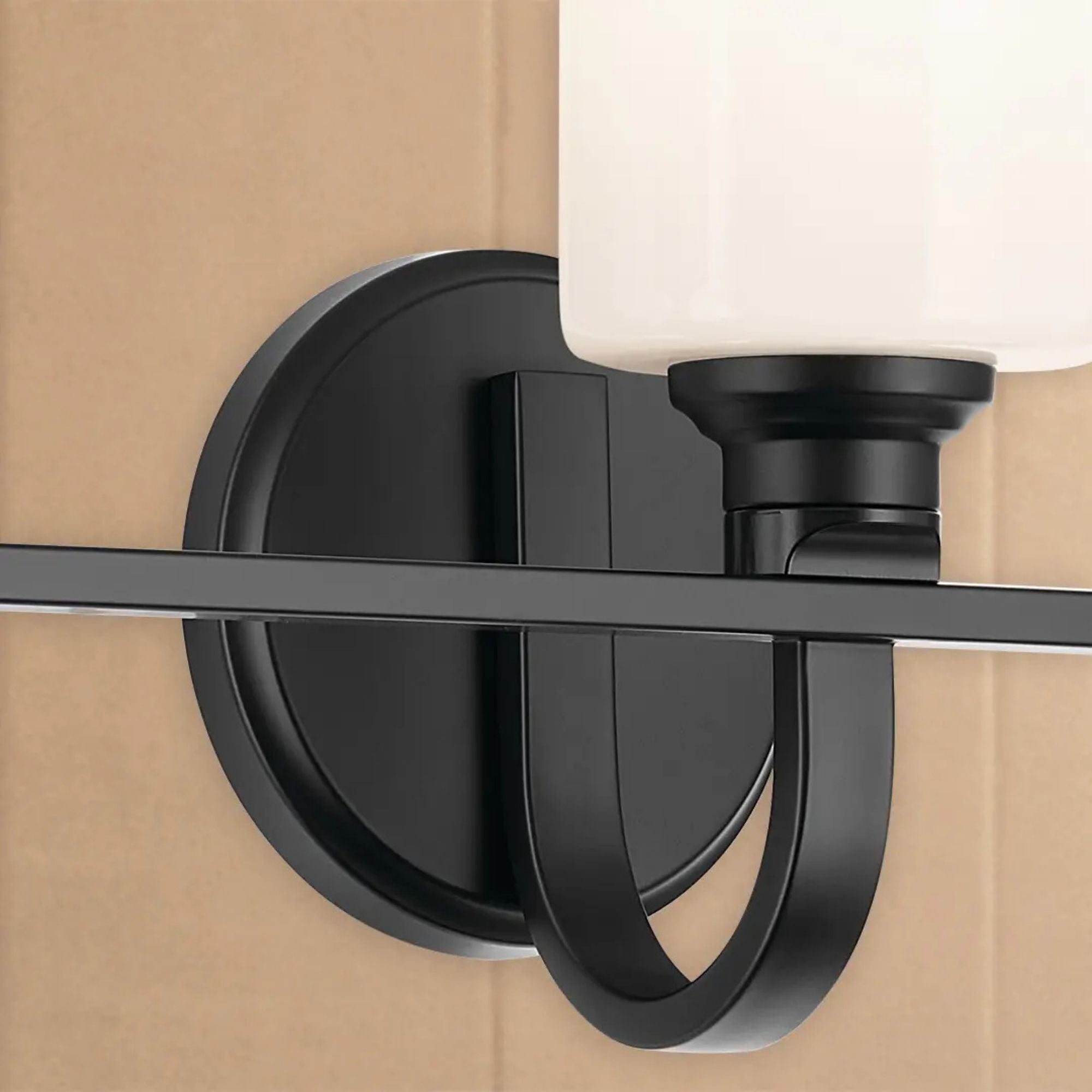 Gioe 24" 3-Light Bath Vanity Light, Black Finish Etched Glass