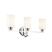 Kichler Lighting - Gioe 24" 3-Light Bath Vanity Light, Chrome Finish Etched Glass | Bees Lighting