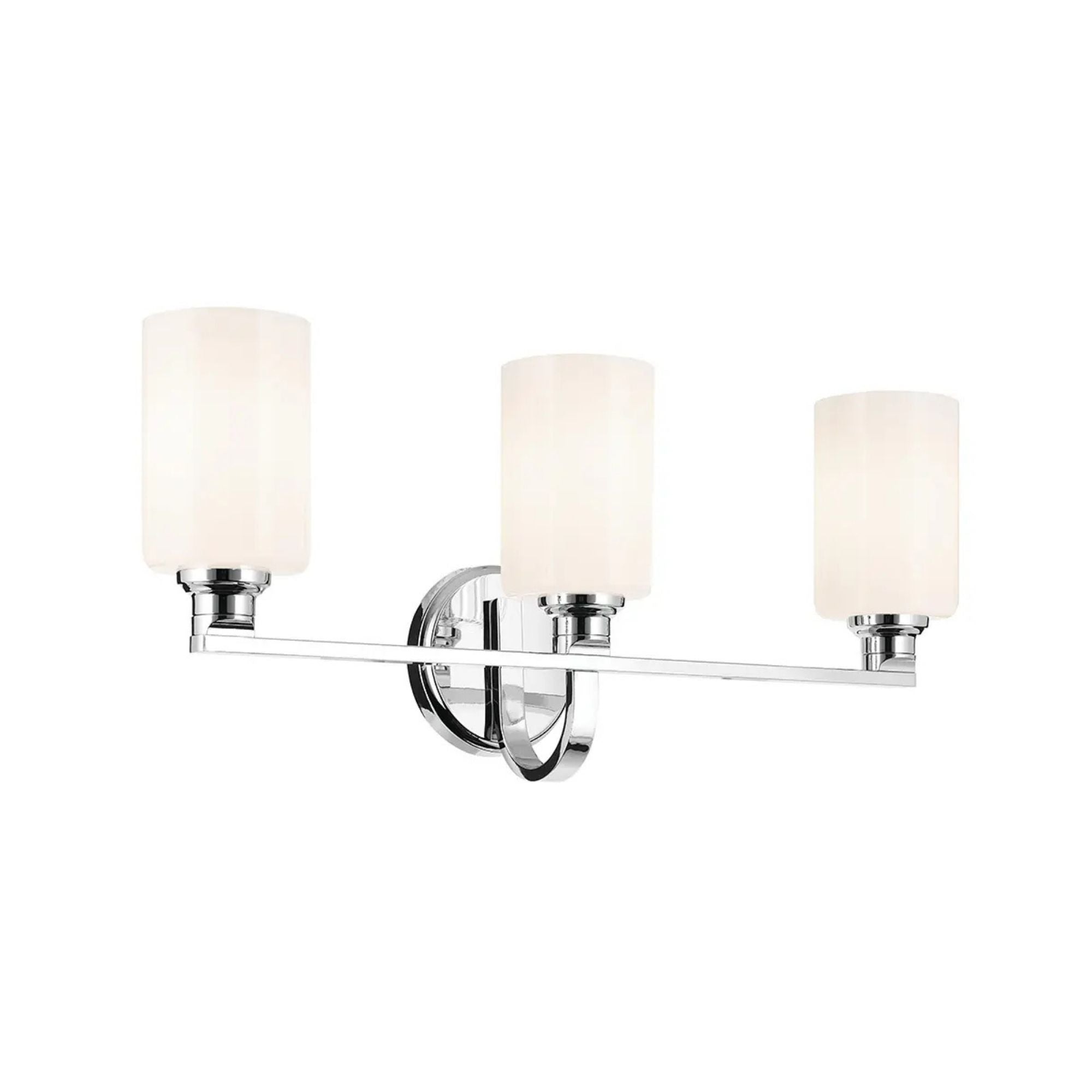 Gioe 24" 3-Light Bath Vanity Light, Chrome Finish Etched Glass