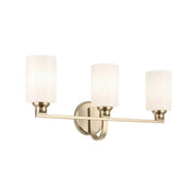 Gioe 24" 3-Light Bath Vanity Light, Champagne Bronze Finish Etched Glass