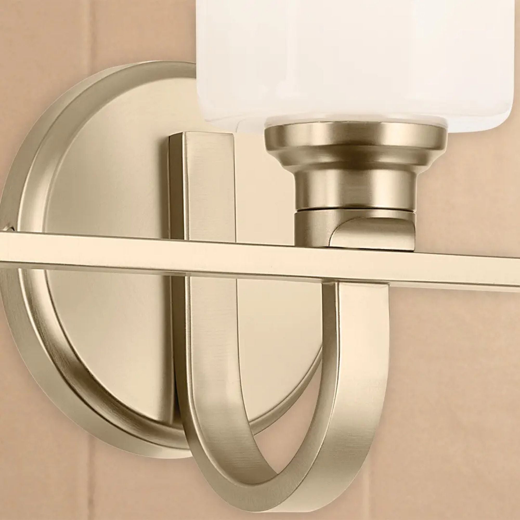 Gioe 24" 3-Light Bath Vanity Light, Champagne Bronze Finish Etched Glass