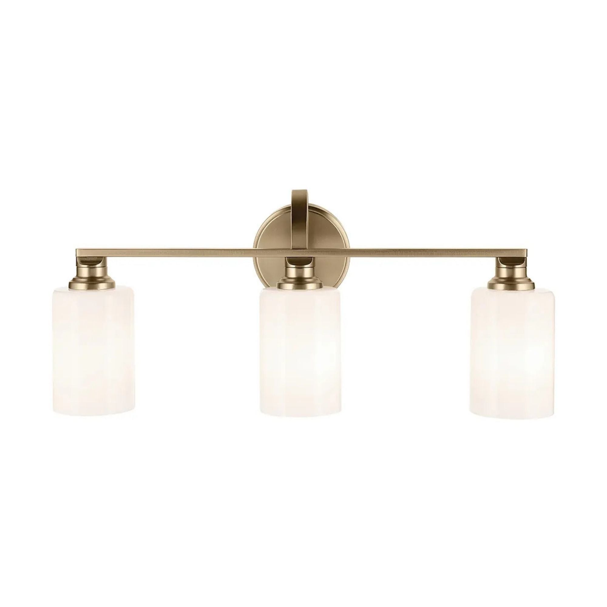 Gioe 24" 3-Light Bath Vanity Light, Champagne Bronze Finish Etched Glass