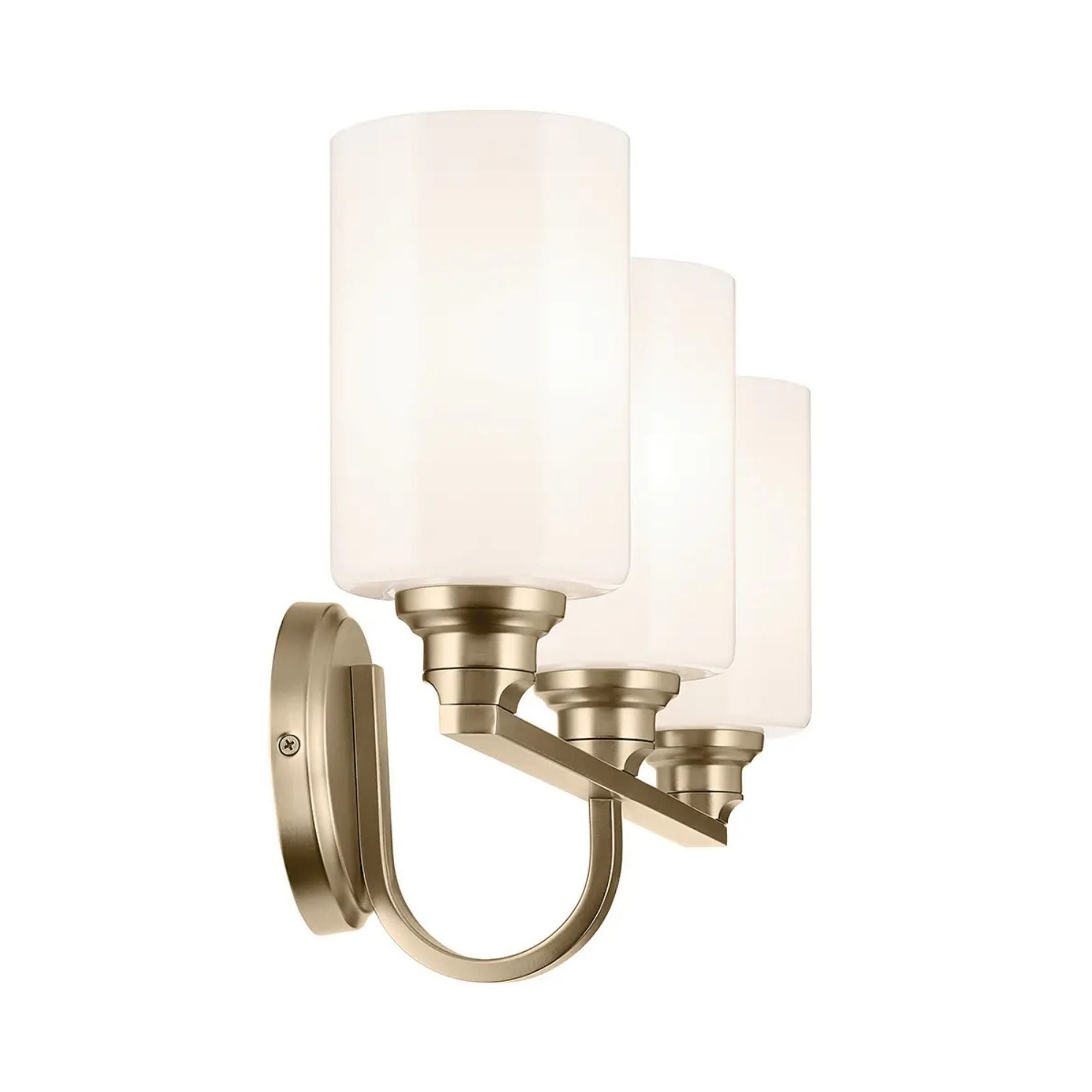 Gioe 24" 3-Light Bath Vanity Light, Champagne Bronze Finish Etched Glass
